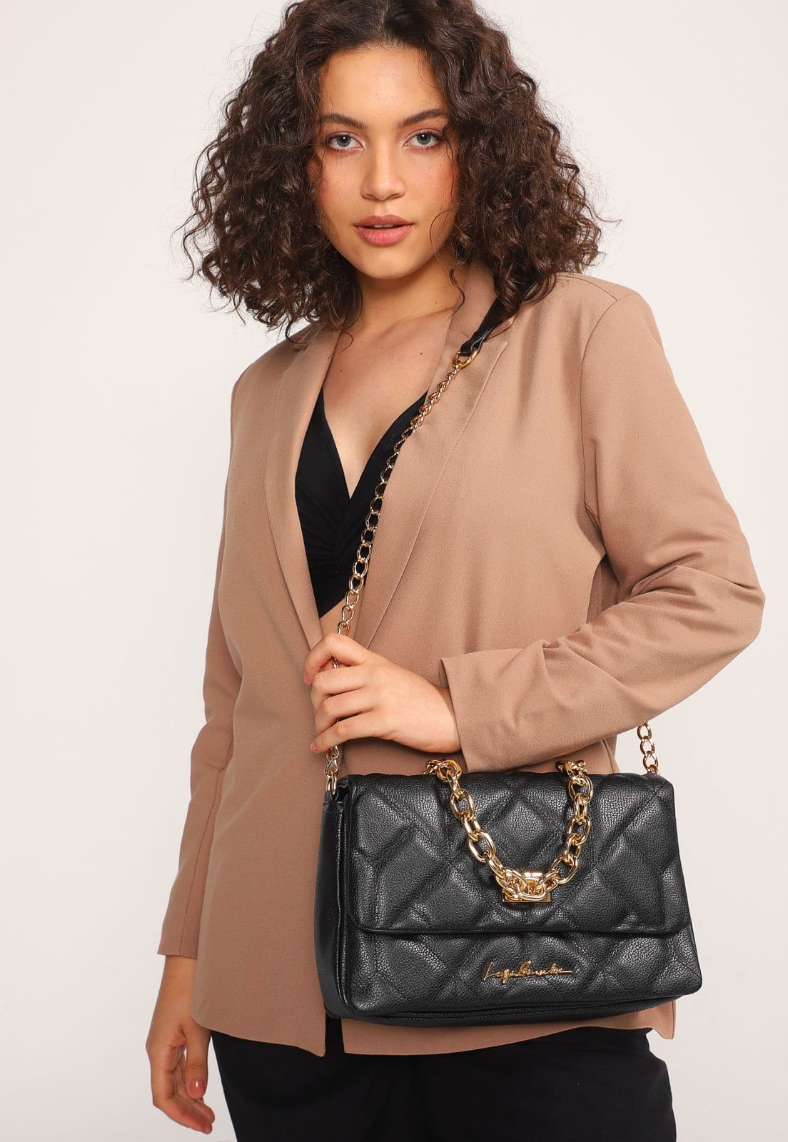 Bolsa Luiza Barcelos Correntes Preta