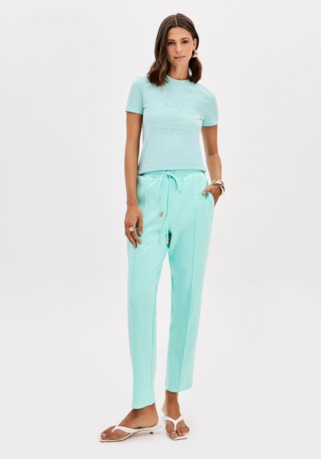 Calça Carrot De Moletom Cintura Alta