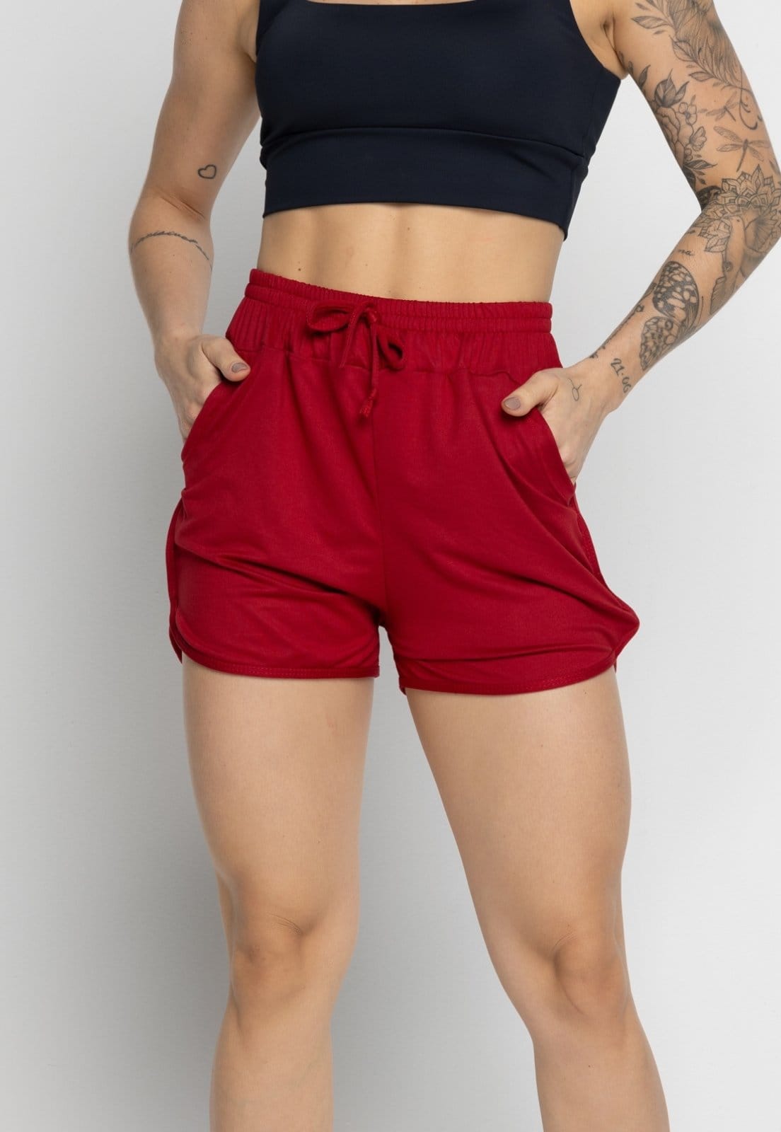 Short Vekyo Com Bolso Feminino Moda Praia Piscina Verão Fitness