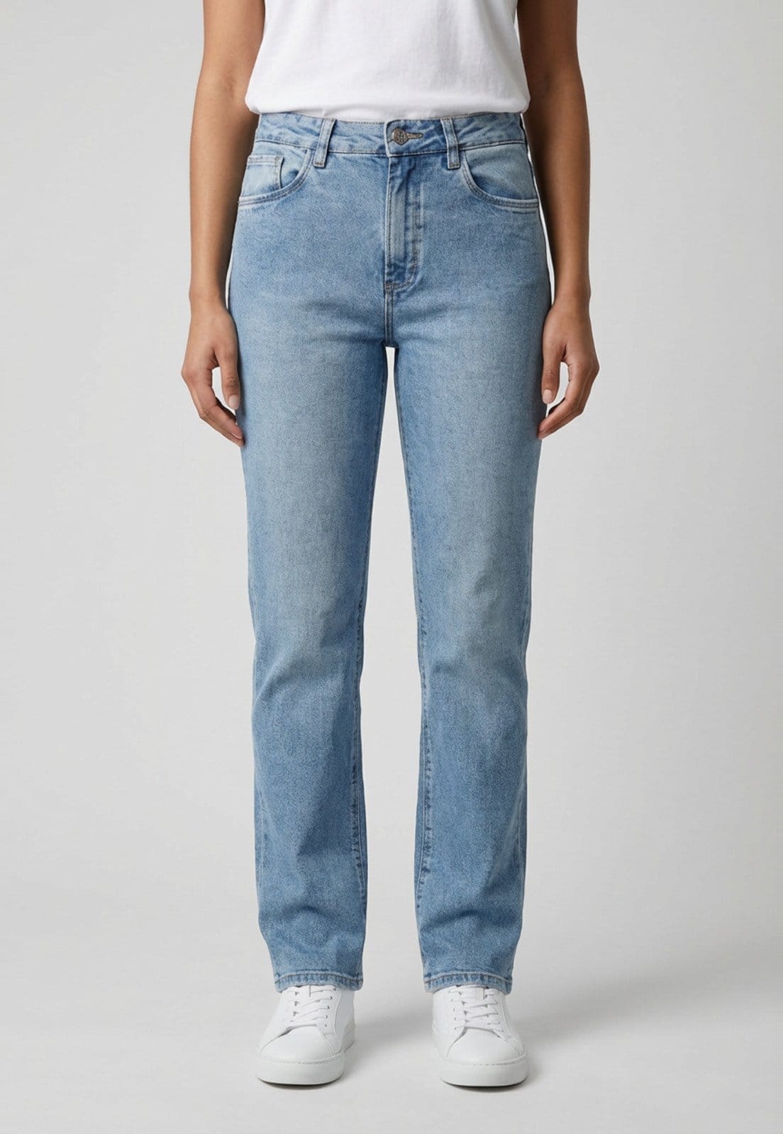 Calça Jeans Feminina Lez a Lez Reta Cintura Alta Claro