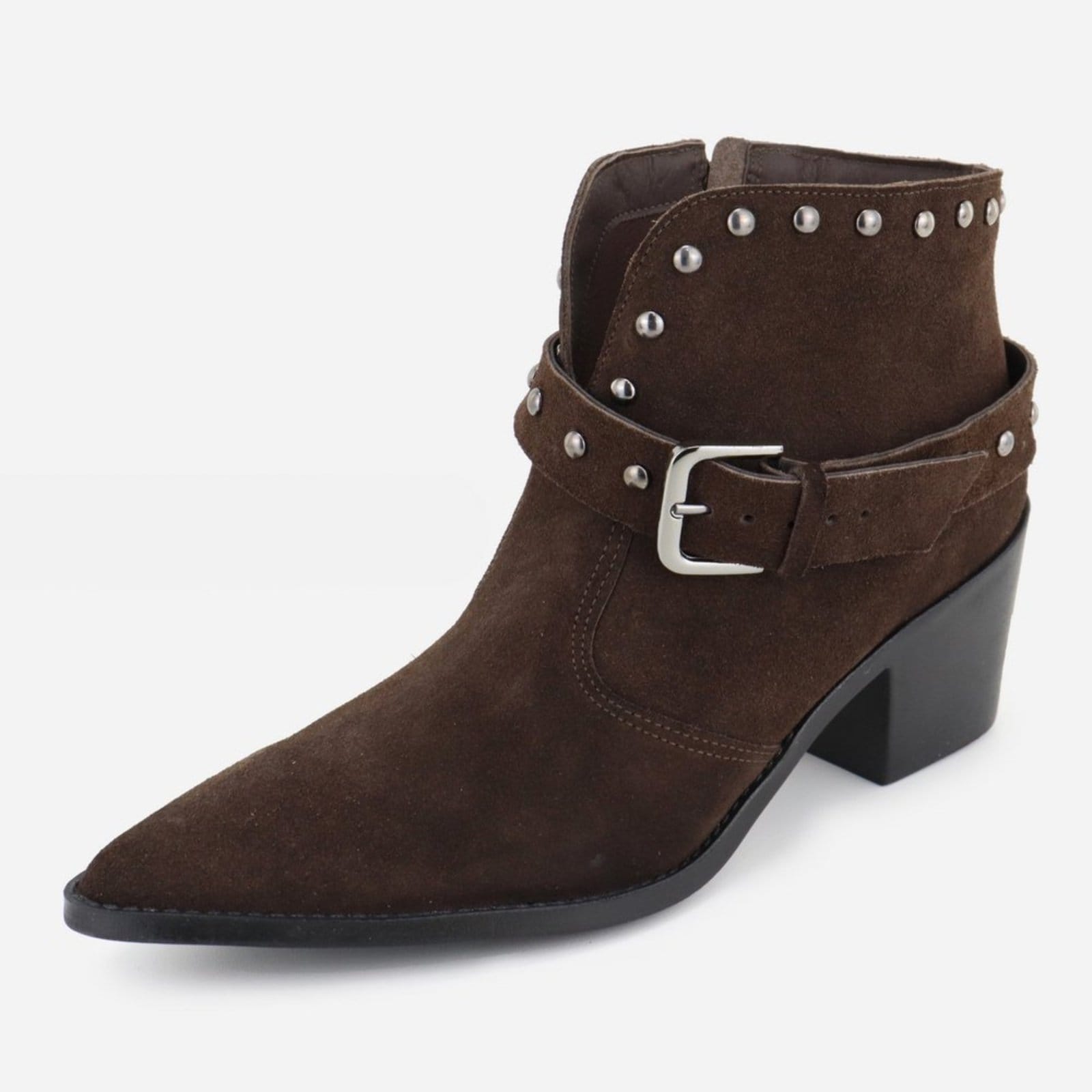 Bota Texana Em Couro Western Country Bico Fino Cravo Fivela Feminina Maria Paula Expresso