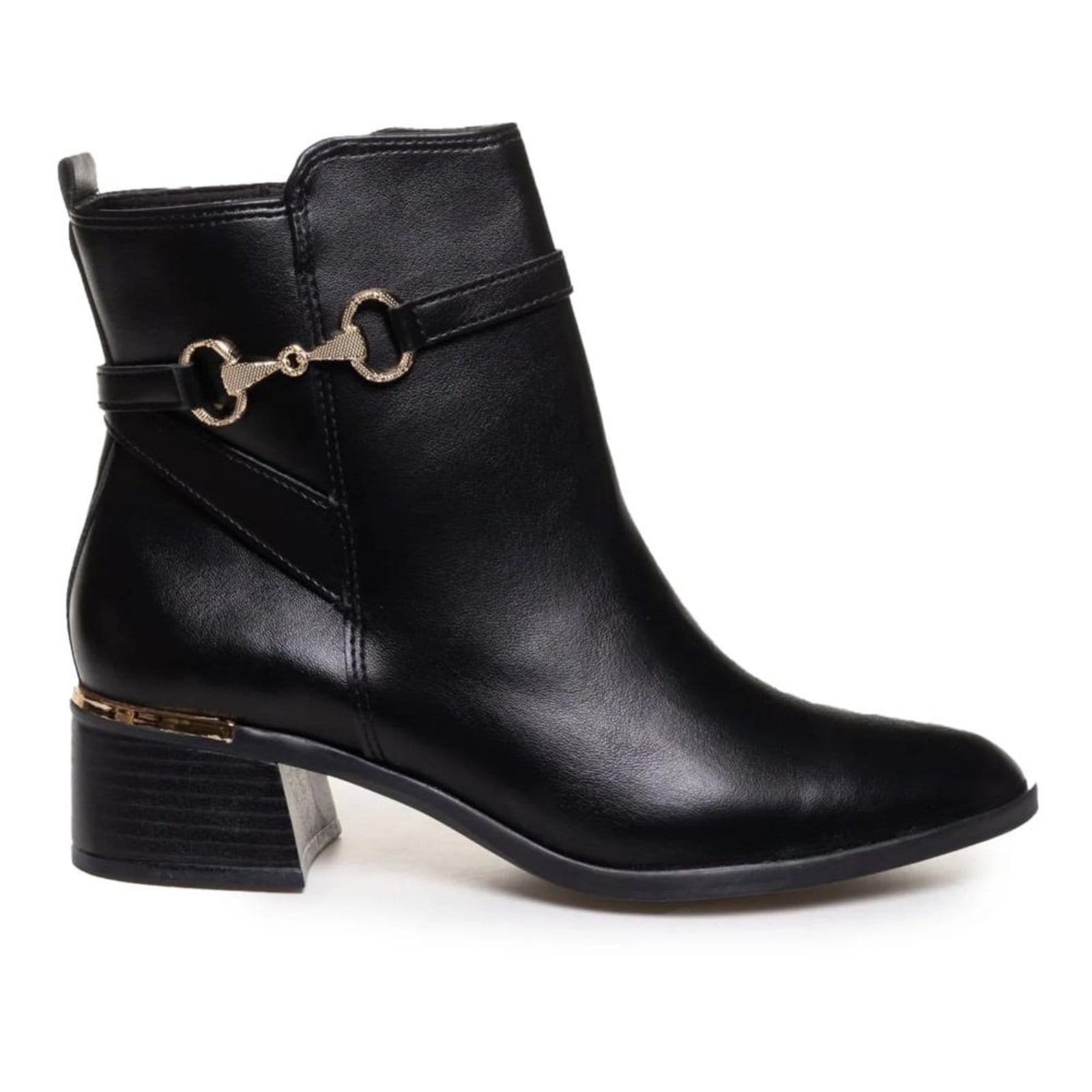 Vista principal Bota Via Marte Cano Curto Fivela Feminina VIA MARTE preto