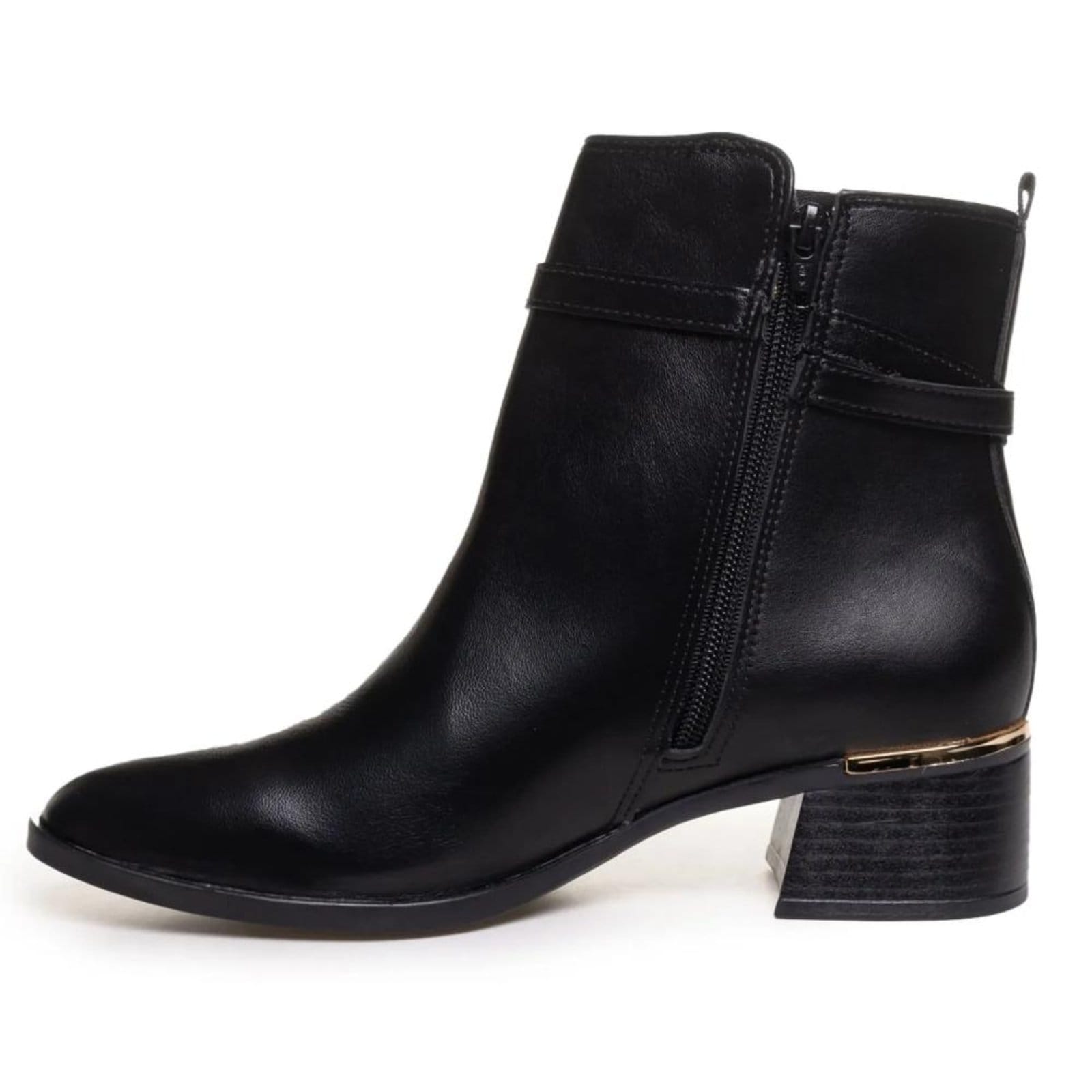 Vista 2 Bota Via Marte Cano Curto Fivela Feminina VIA MARTE preto