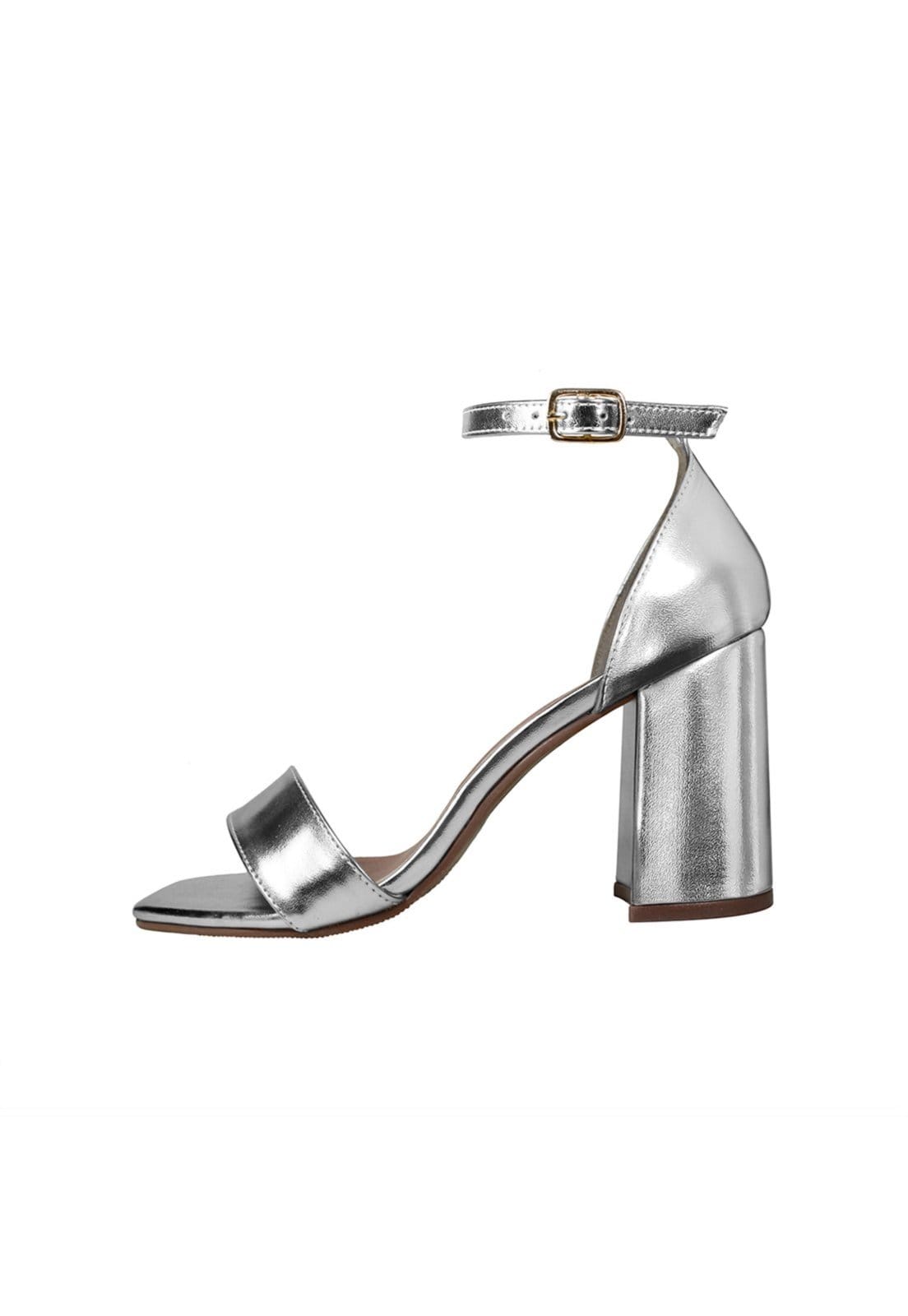 Vista 2 Sandália Salto Alto Grosso Luiza Sobreira Mod. 2144 Luiza Sobreira prata