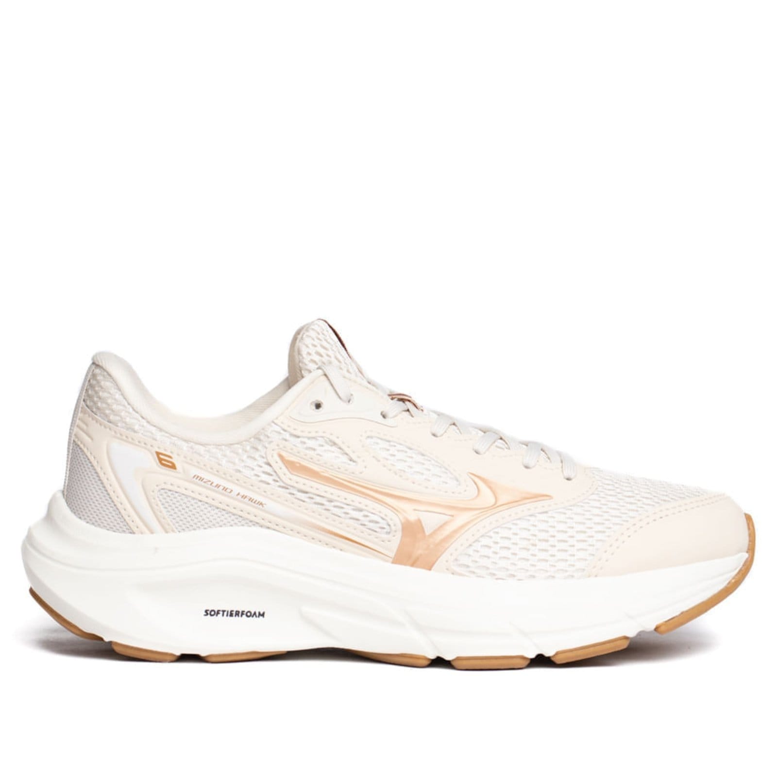Vista 2 Tênis Feminino Mizuno Hawk 6 Softier Foam Bege/Rosé Mizuno bege rosé