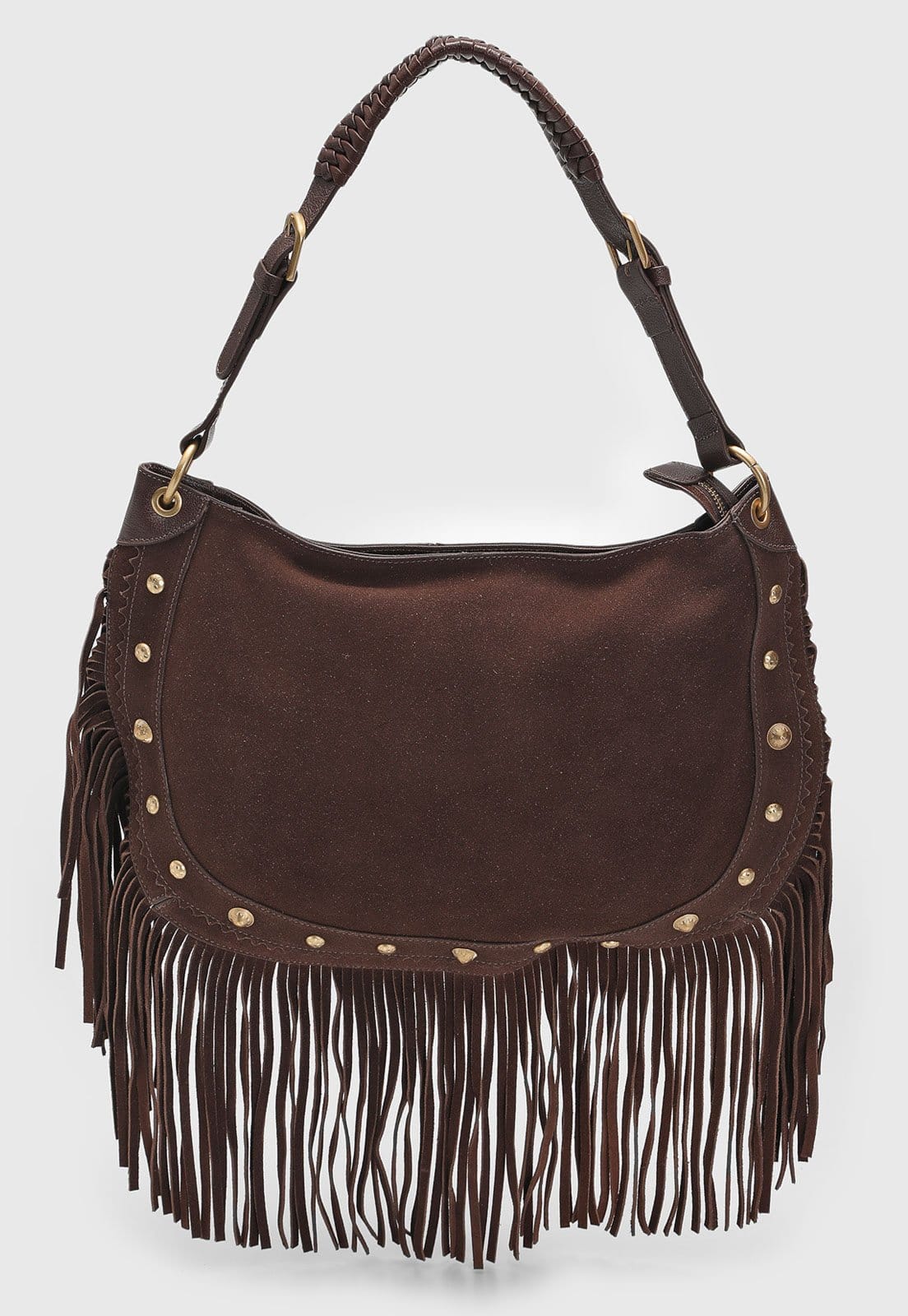 Bolsa Grande Feminina Arezzo Franjas e Tachas