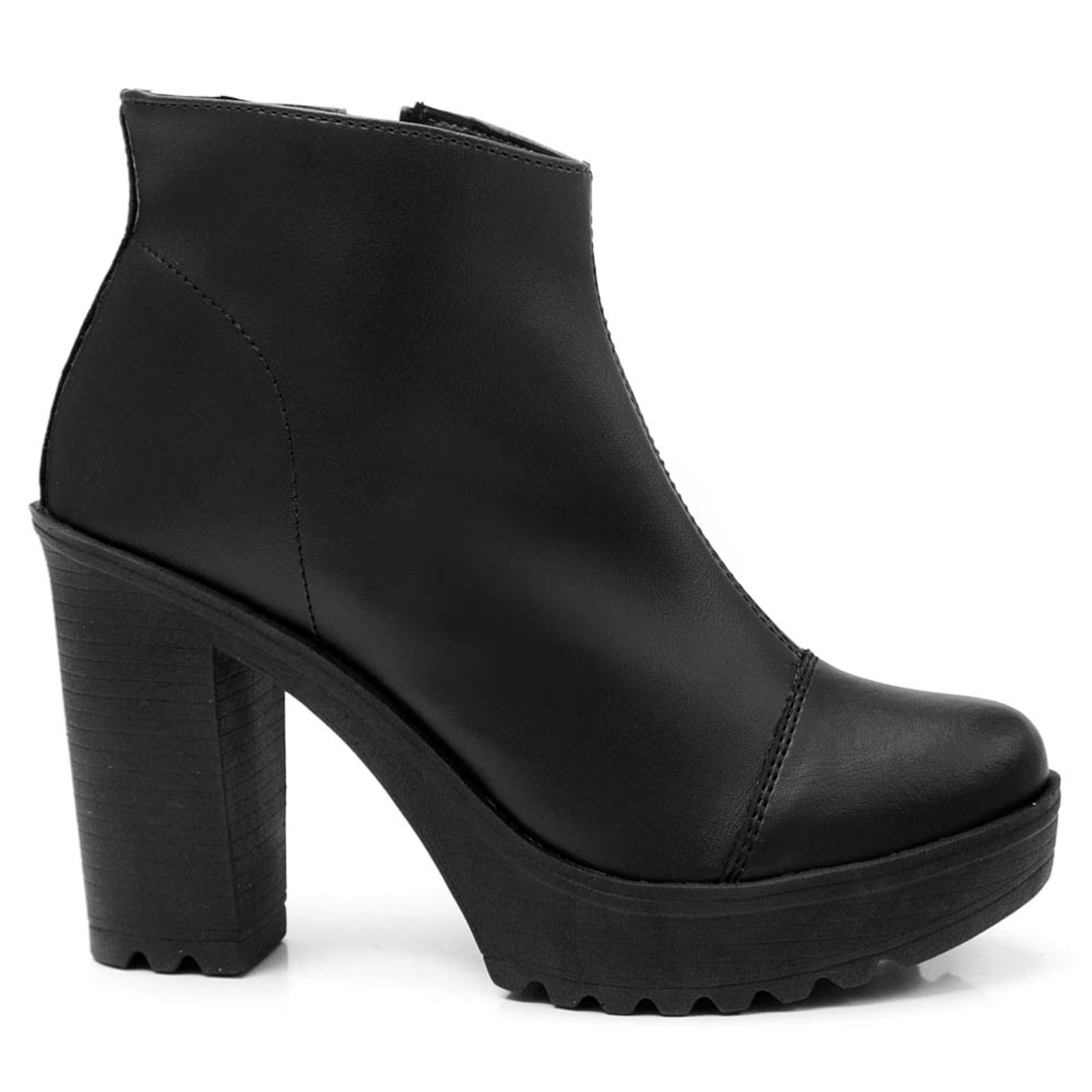 Bota Feminina Lavini Coturno Salto Alto 9cm Tratorado Preta