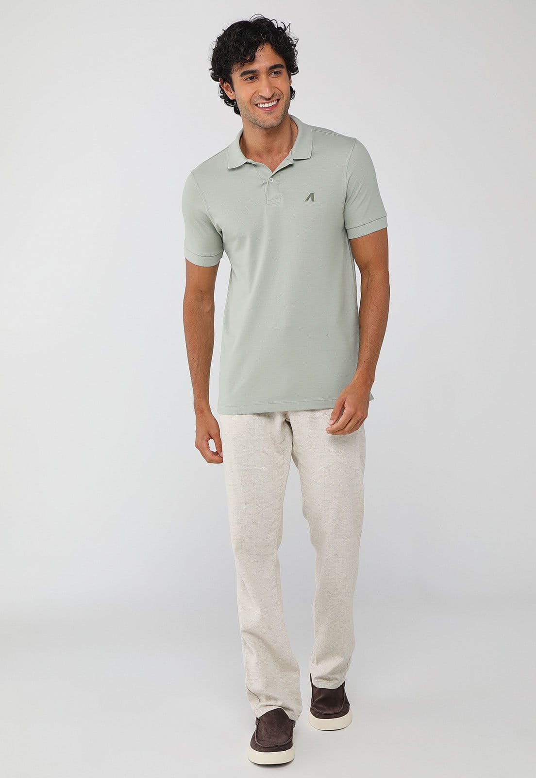 Vista 2 Polo Masculina Aeropostale Piqué Claro Aeropostale verde