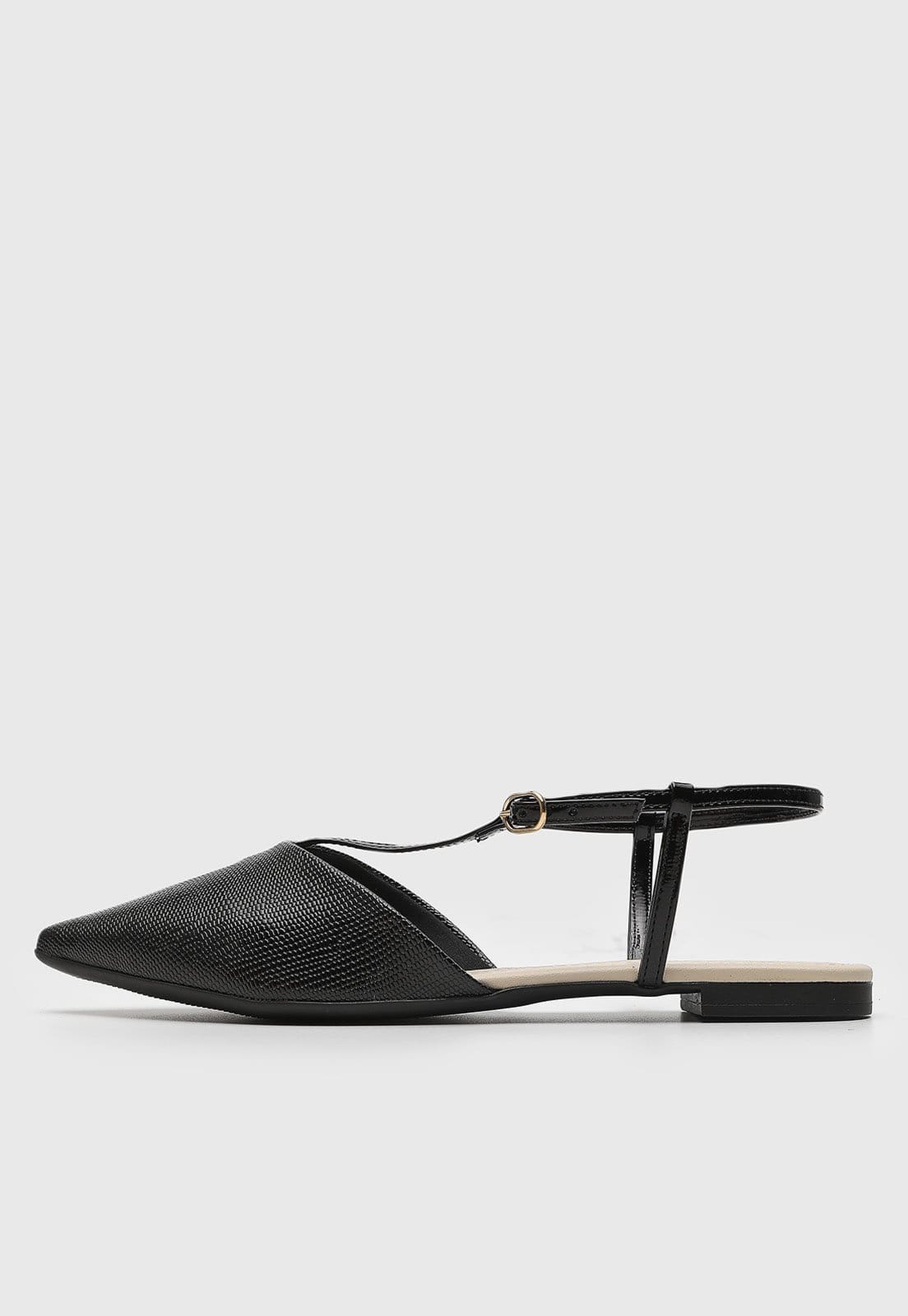 Sapatilha Slingback cê Lezard Preta