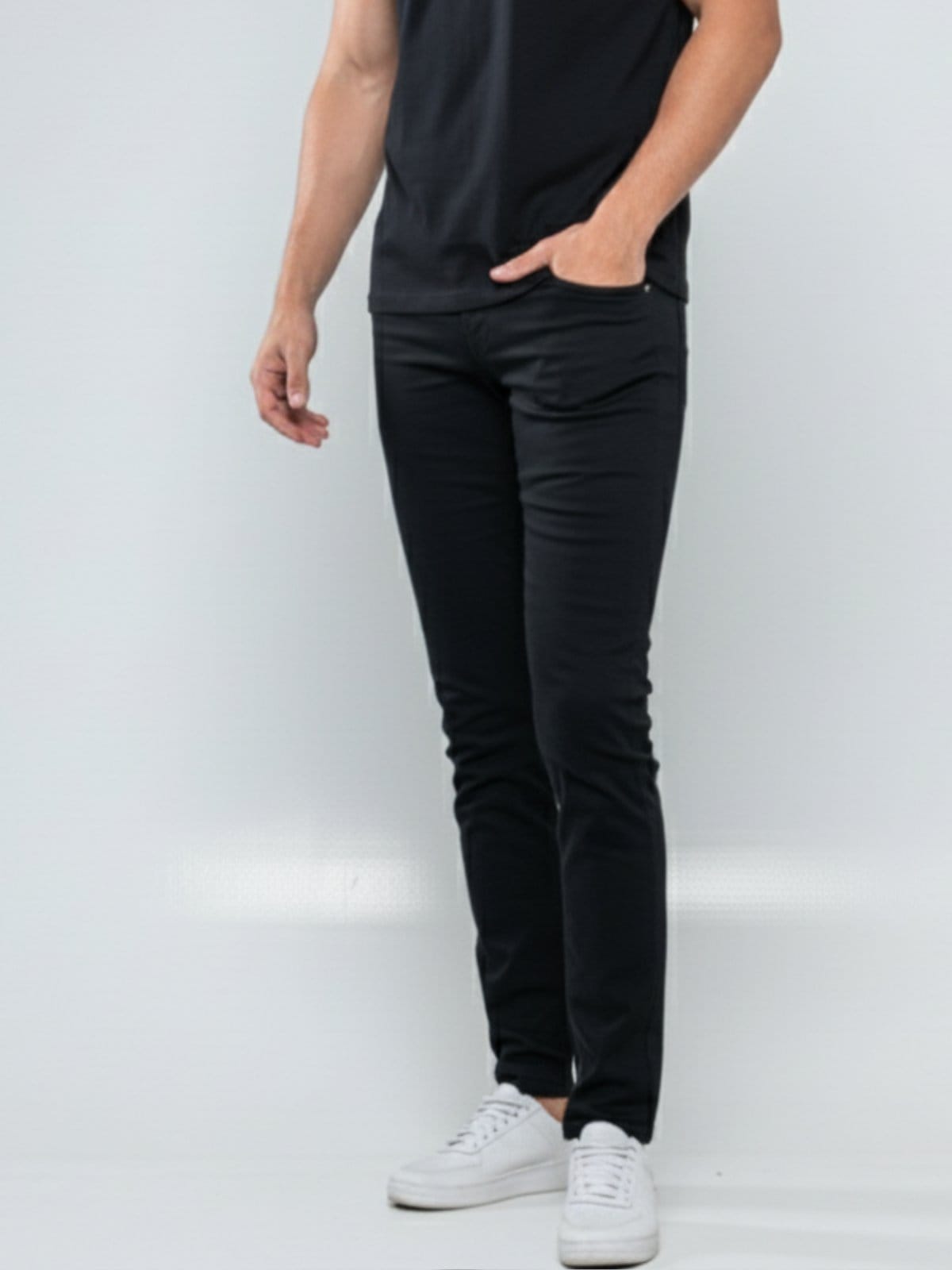 Calça Sarja Masculina Tempo Hábil Preta Confortável para o Dia a Dia