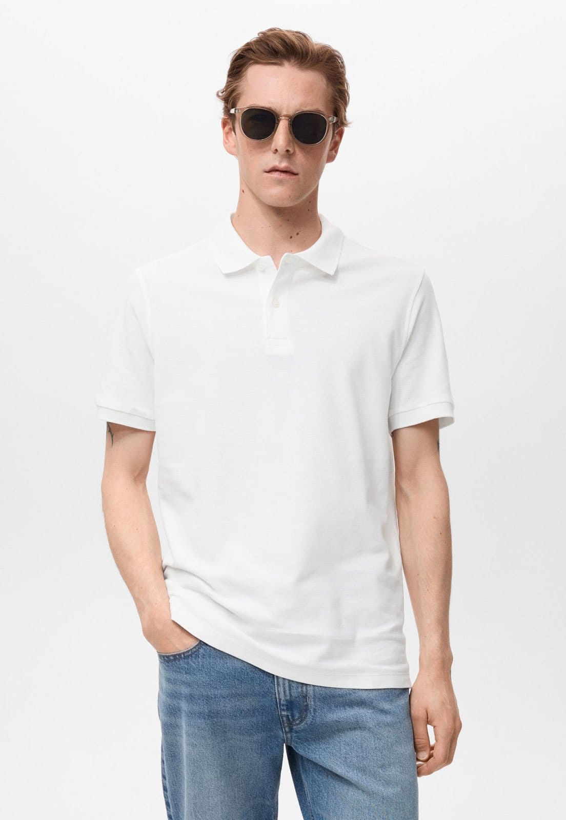 Camisa Polo Masculina Mango POLO REA Branca