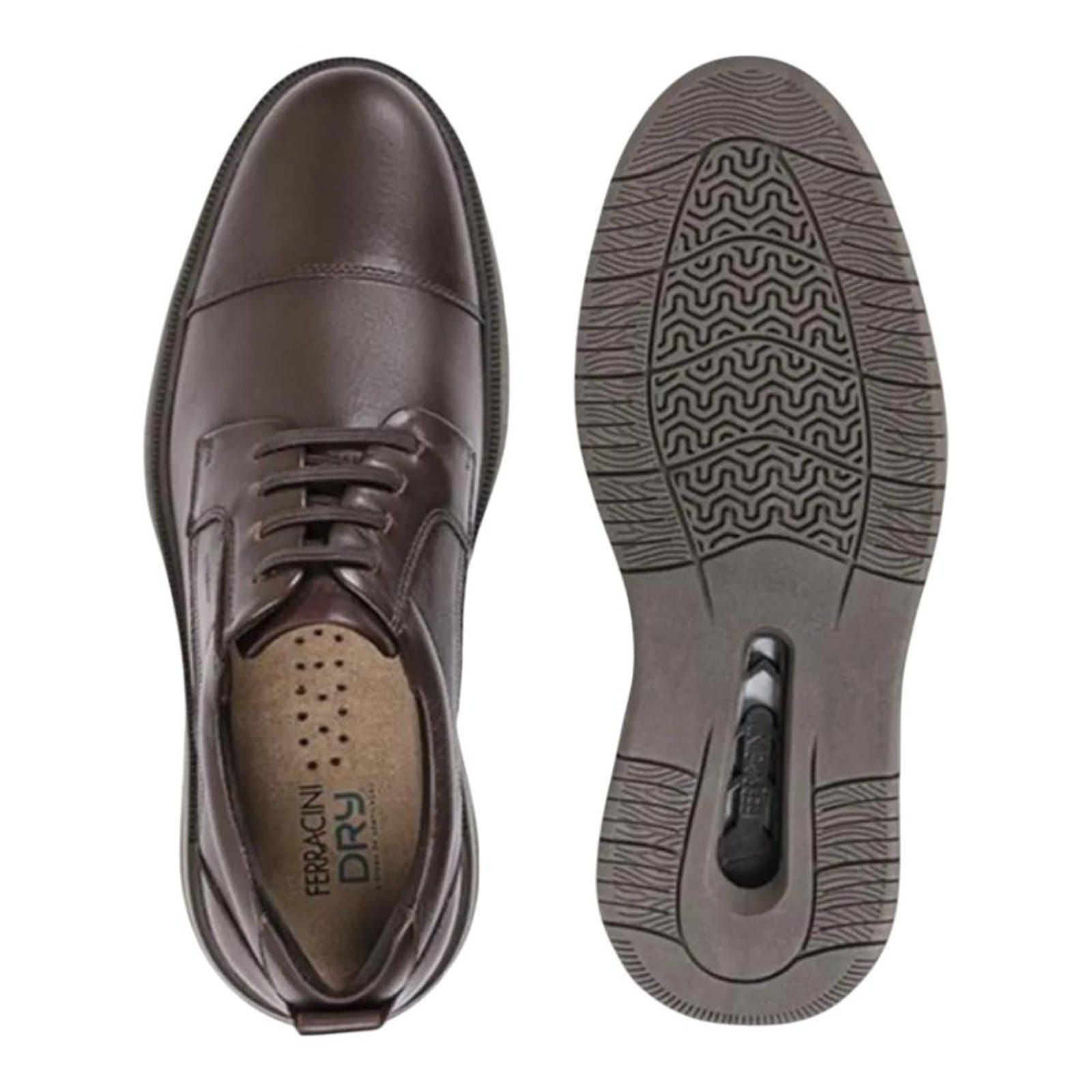 Vista 2 Sapato Social Ferracini Modena Masculino Couro Escuro FERRACINI marrom
