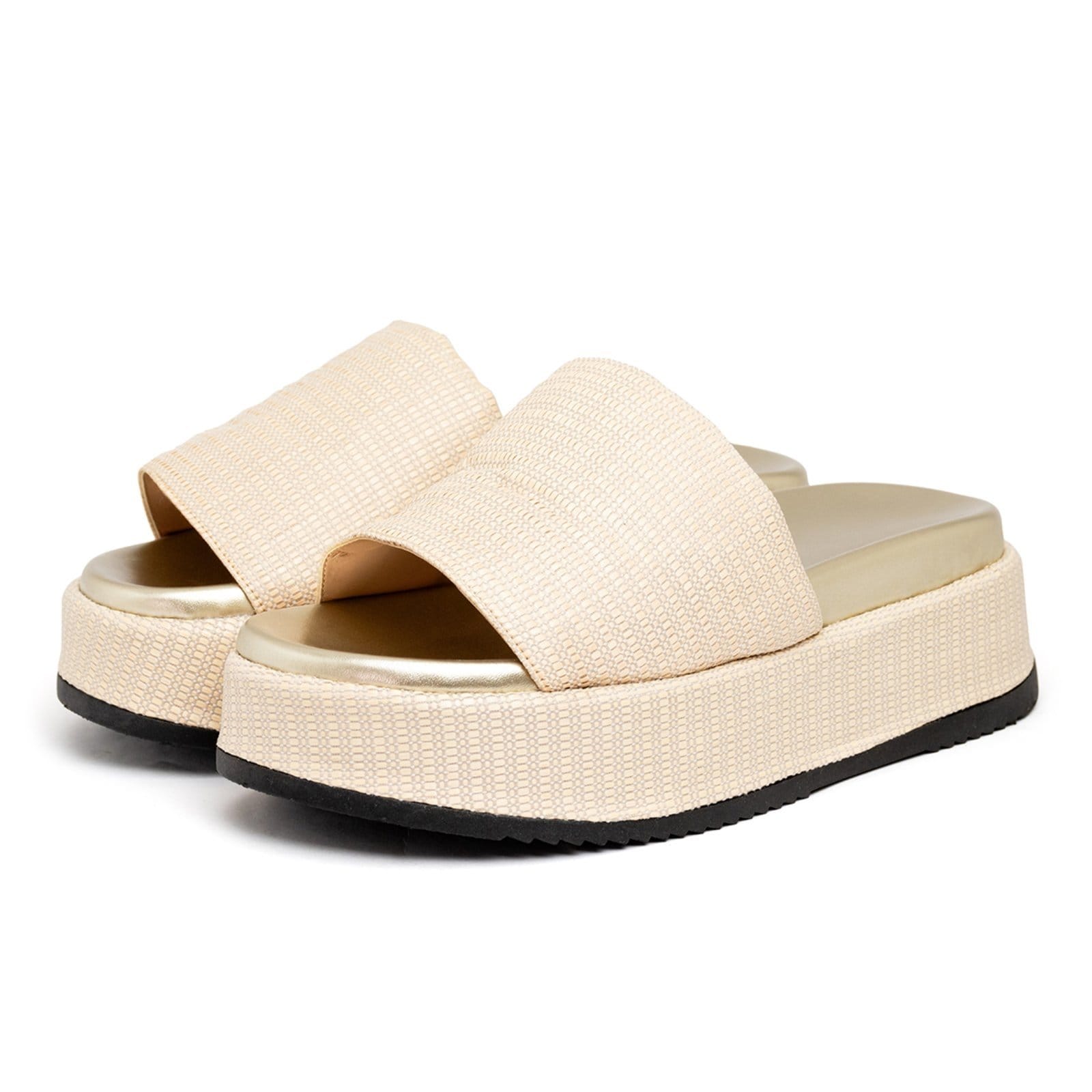 Tamanco Flatform Feminino Plataforma 5300 Rafia Natural