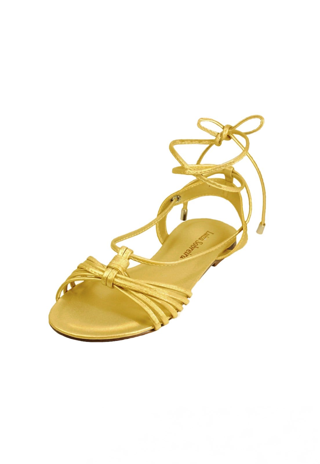 Rasteira Troca Tira Luiza Sobreira Couro Ouro Mod. 2048-2