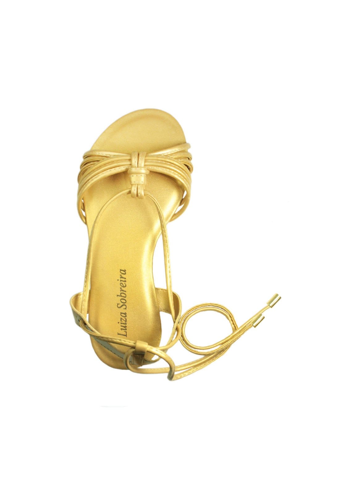 Vista 2 Rasteira Troca Tira Luiza Sobreira Couro Ouro Mod. 2048-2 Luiza Sobreira dourado