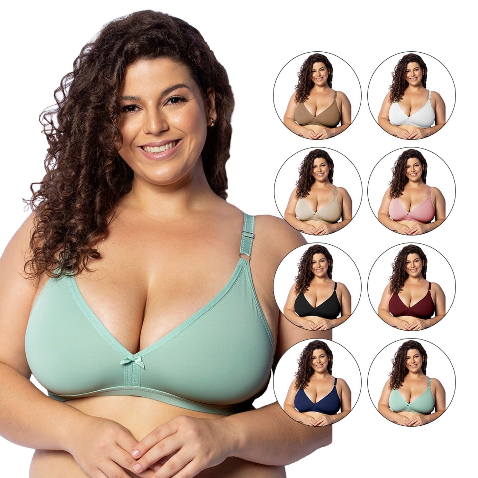 Kit 3 Sutiãs Gabi Lingerie Conforto Moda Íntima Plus Size Reforçado Sem Bojo Atacado Microfibra