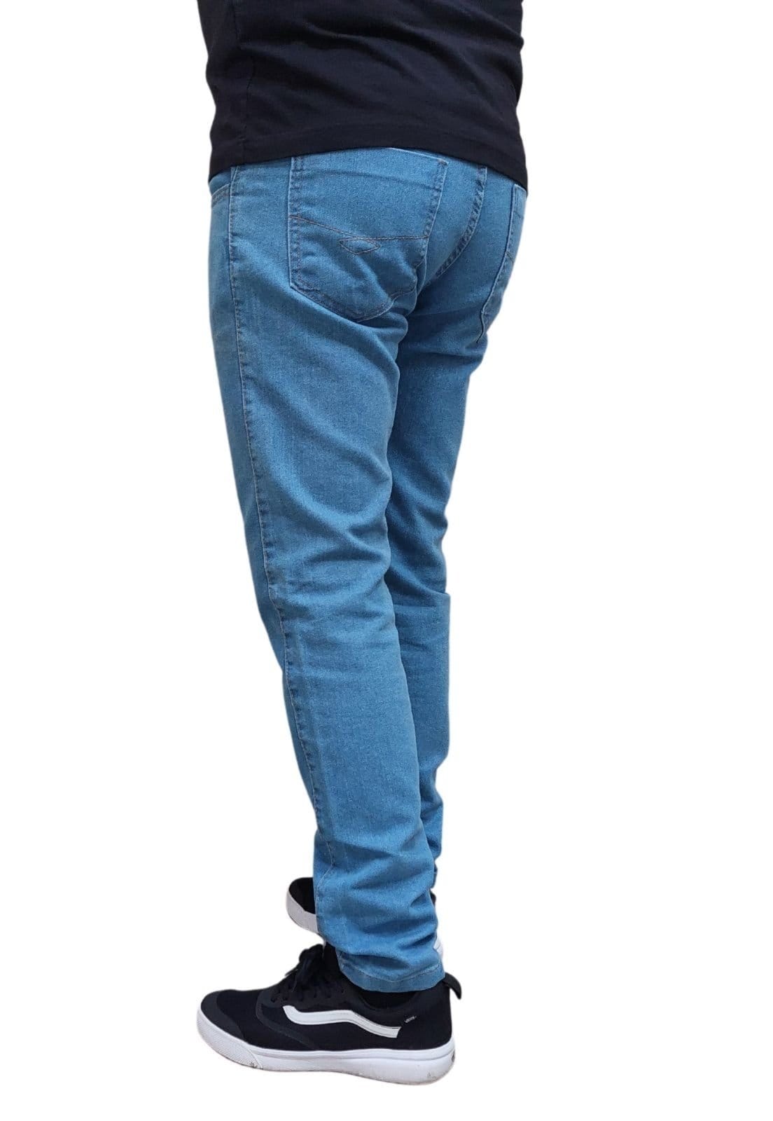 Vista 2 Calça Jeans Delavê Masculina Slim Elastano Boen Jeans BOEN JEANS azul