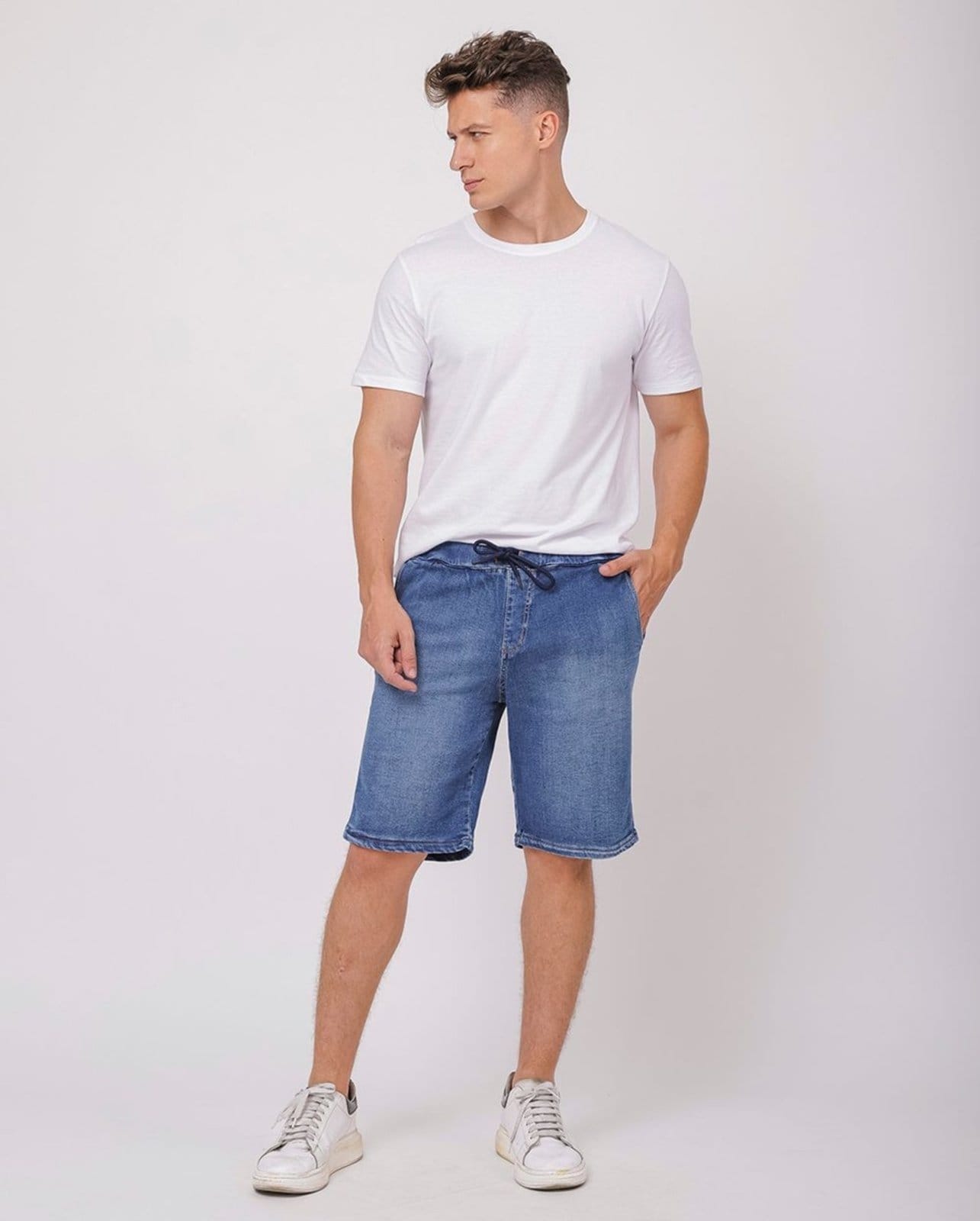 Bermuda Masculina Cós de Elastico 23854 Médio/escuro