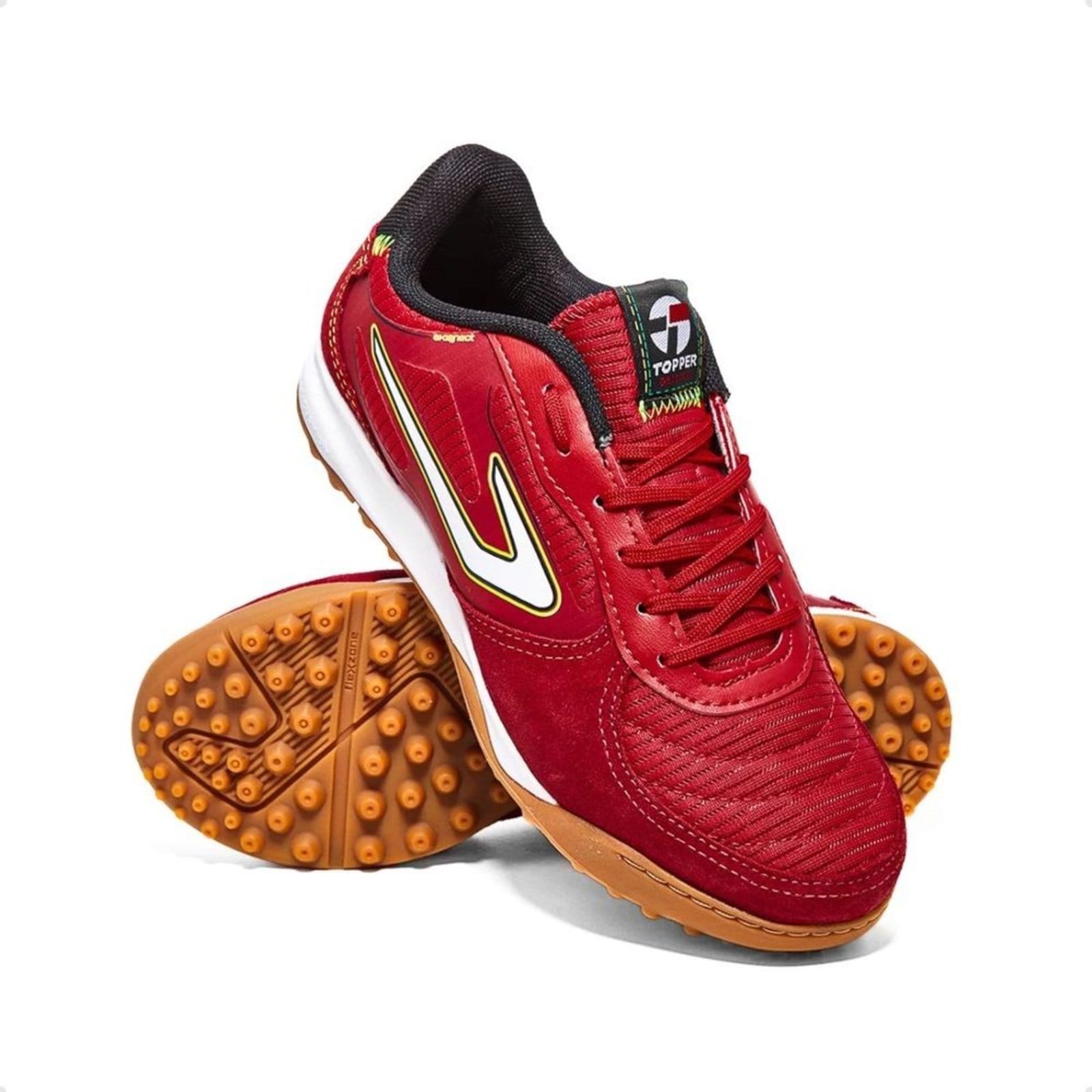 Vista 2 Chuteira Society Masculina Topper Letra Iv Vermelha Topper vermelho