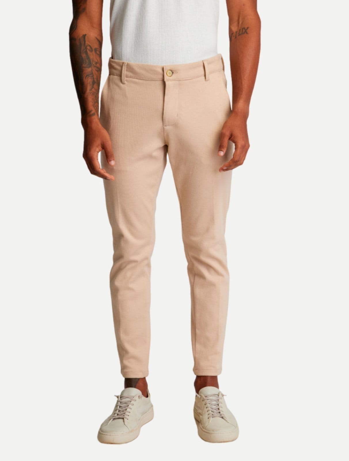 Calça King & Joe Masculina Regular Malha Comfort CL23406 Areia