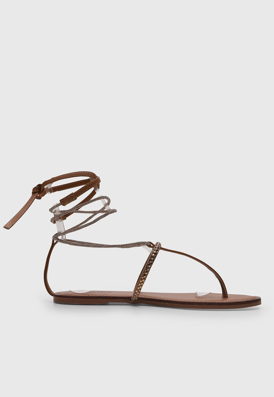 Vista 2 Rasteira Feminina Santa Lolla Pedrarias Amarração Santa Lolla marrom