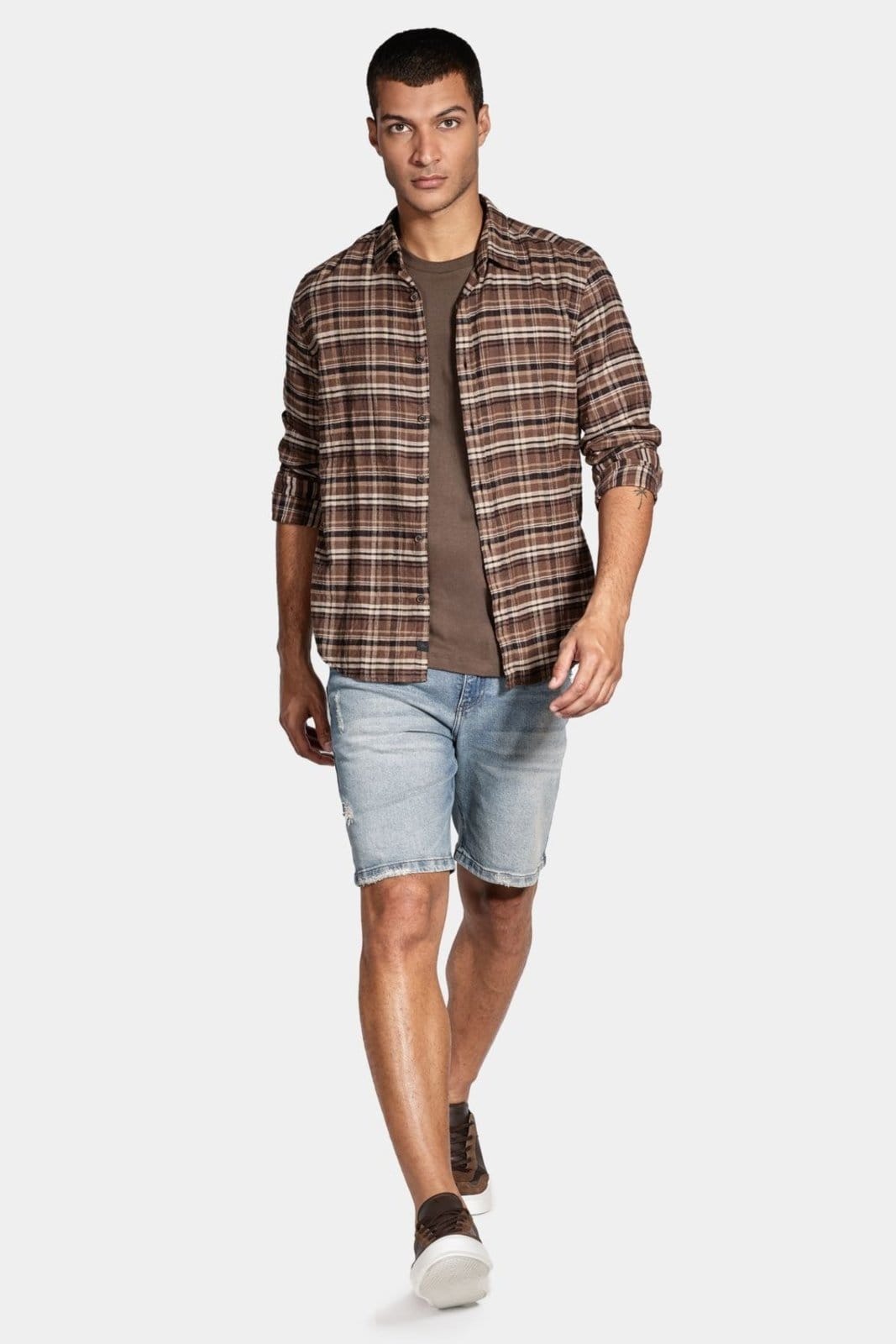 Vista 2 Camisa Aramis Manga Longa Regular Marrom Aramis incolor