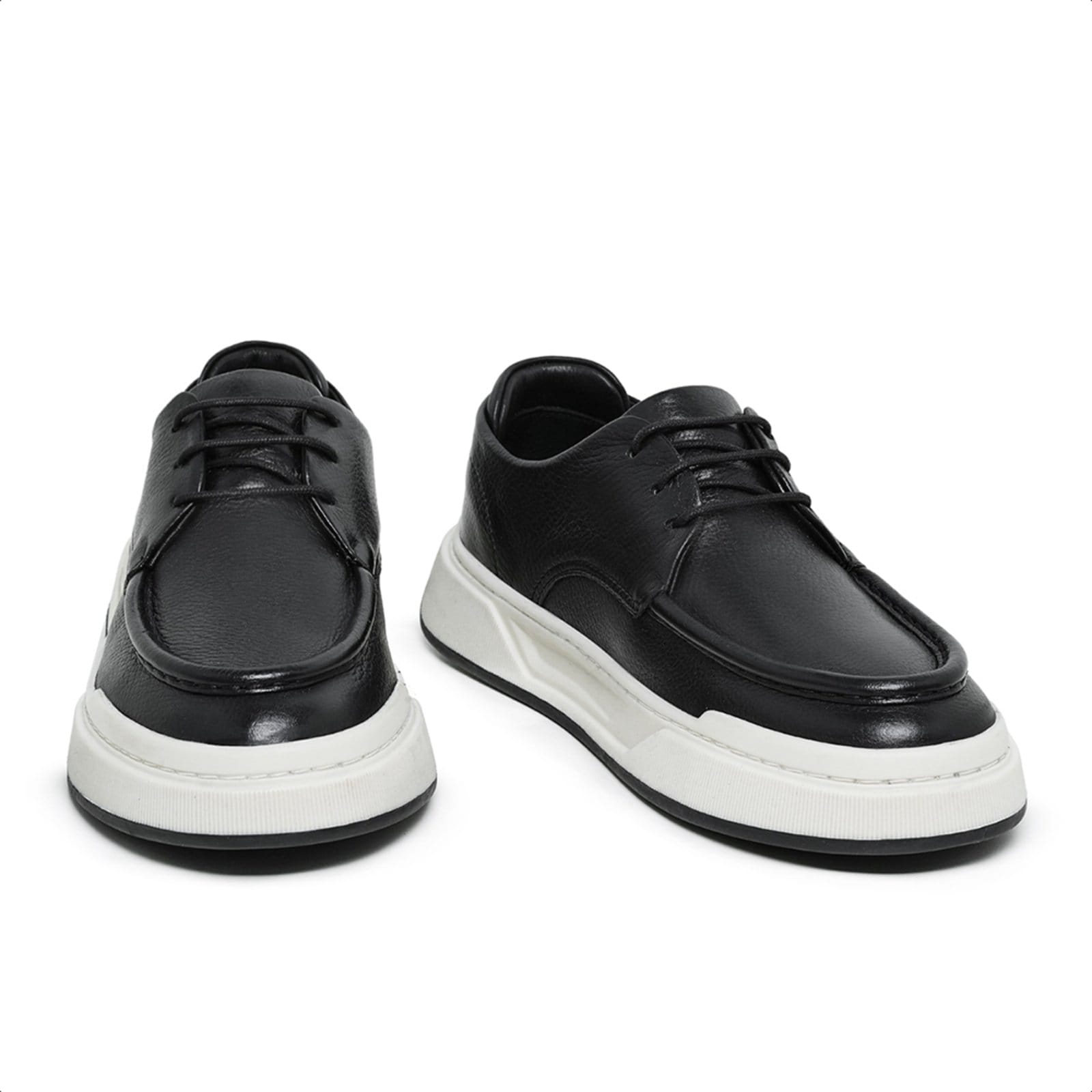 Vista 2 Tênis Masculino Malbork Couro com Solado Branco 027000P Malbork preto