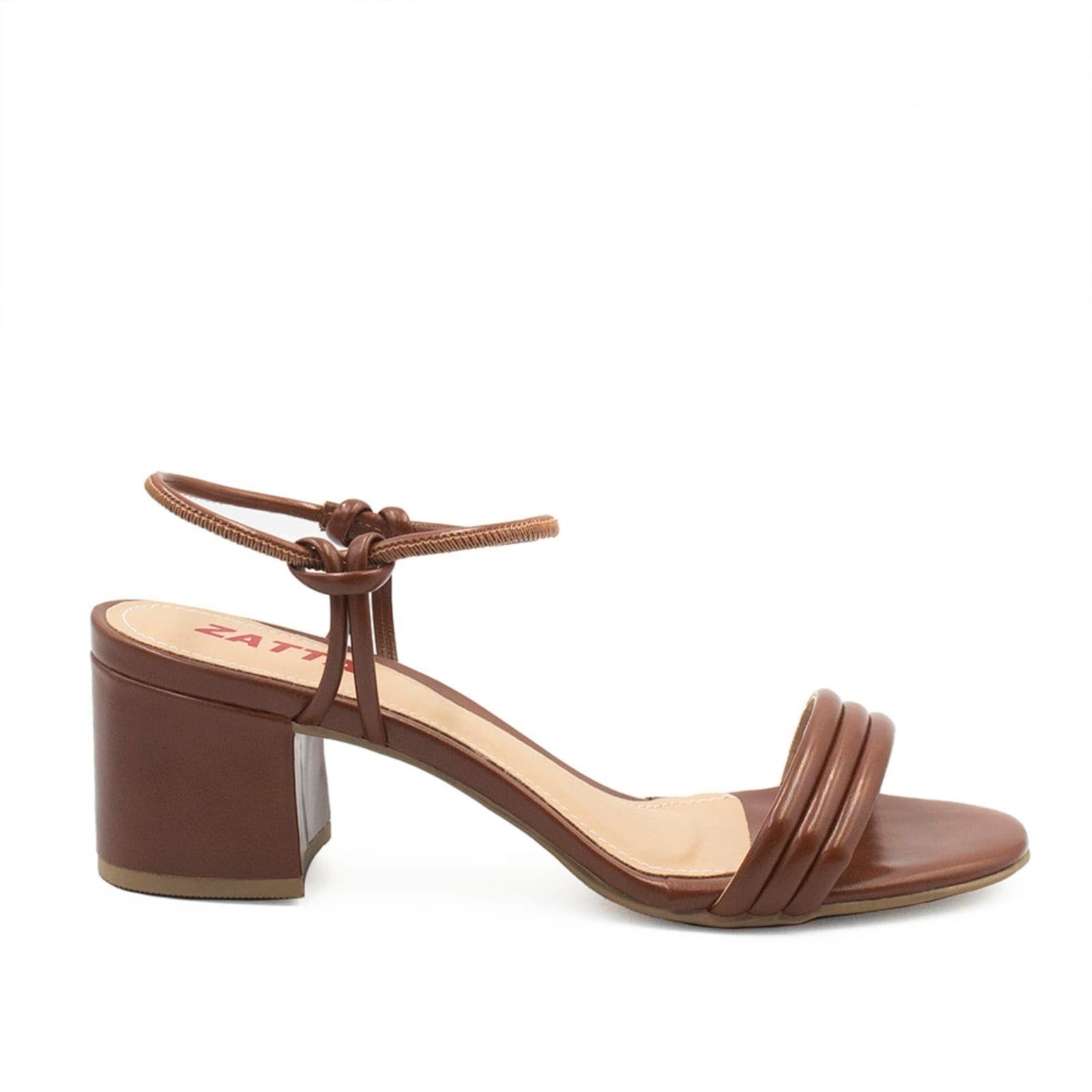 Vista 2 Sandália Zatta Salto Bloco Ines Caramelo ZATTA castanho