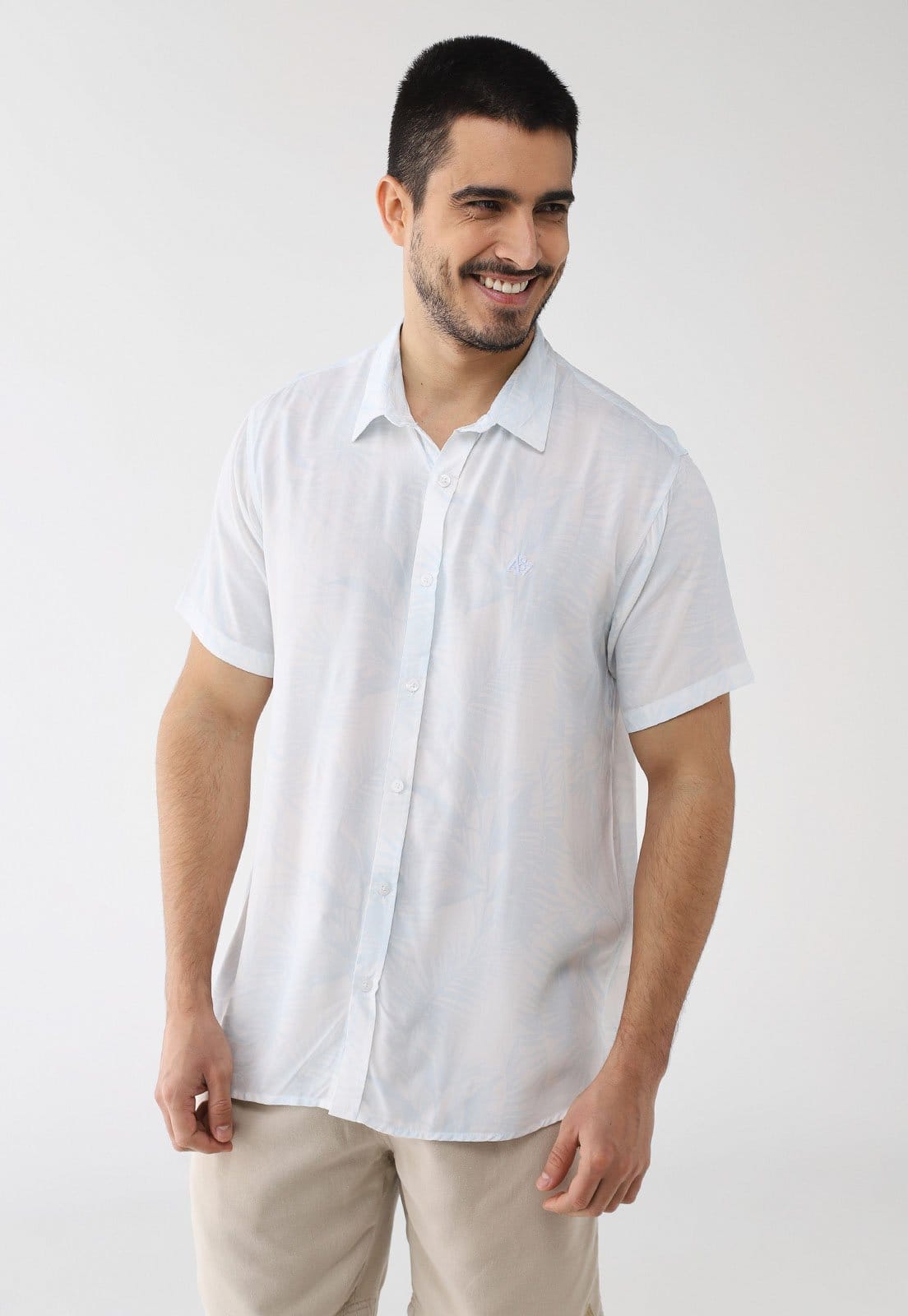 Camisa Masculina Aeropostale Estampa Botânica Off-White
