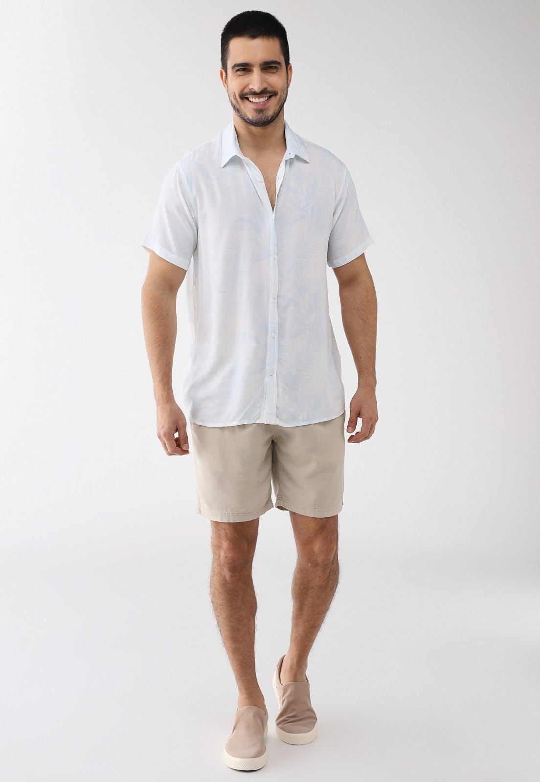 Vista 2 Camisa Masculina Aeropostale Estampa Botânica Off-White Aeropostale off-white white