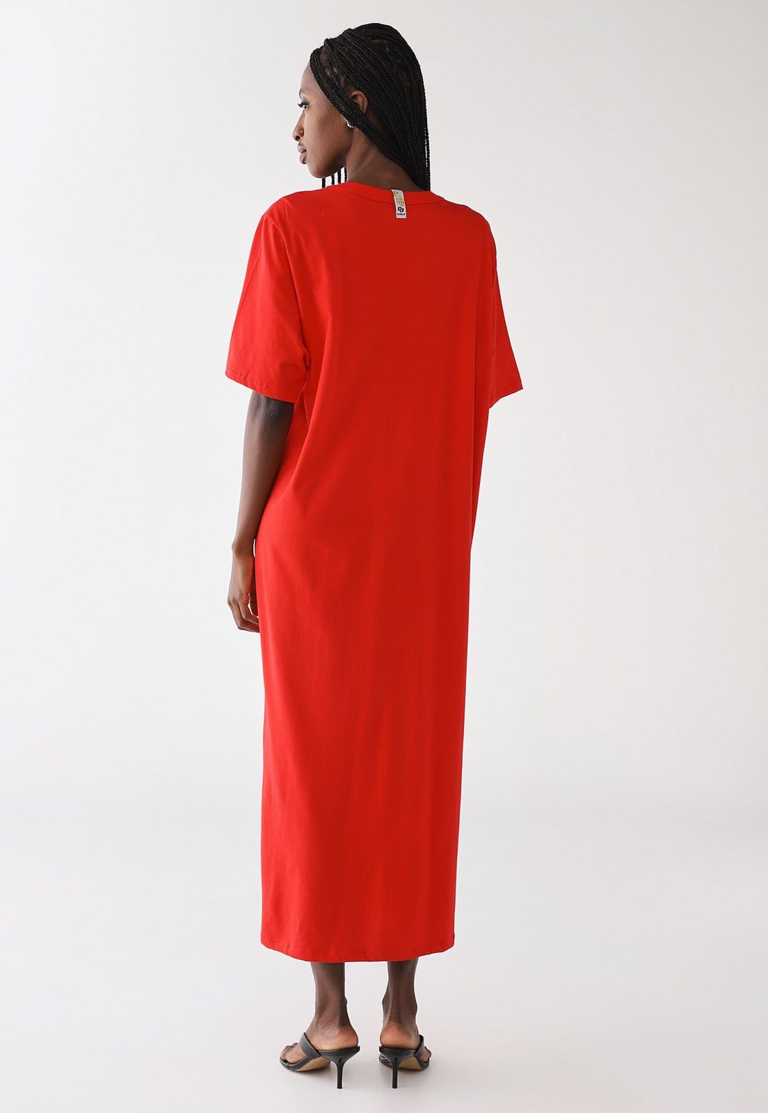 Vista 2 Vestido Feminino Colcci Estampa Lettering Vermelha Colcci vermelho