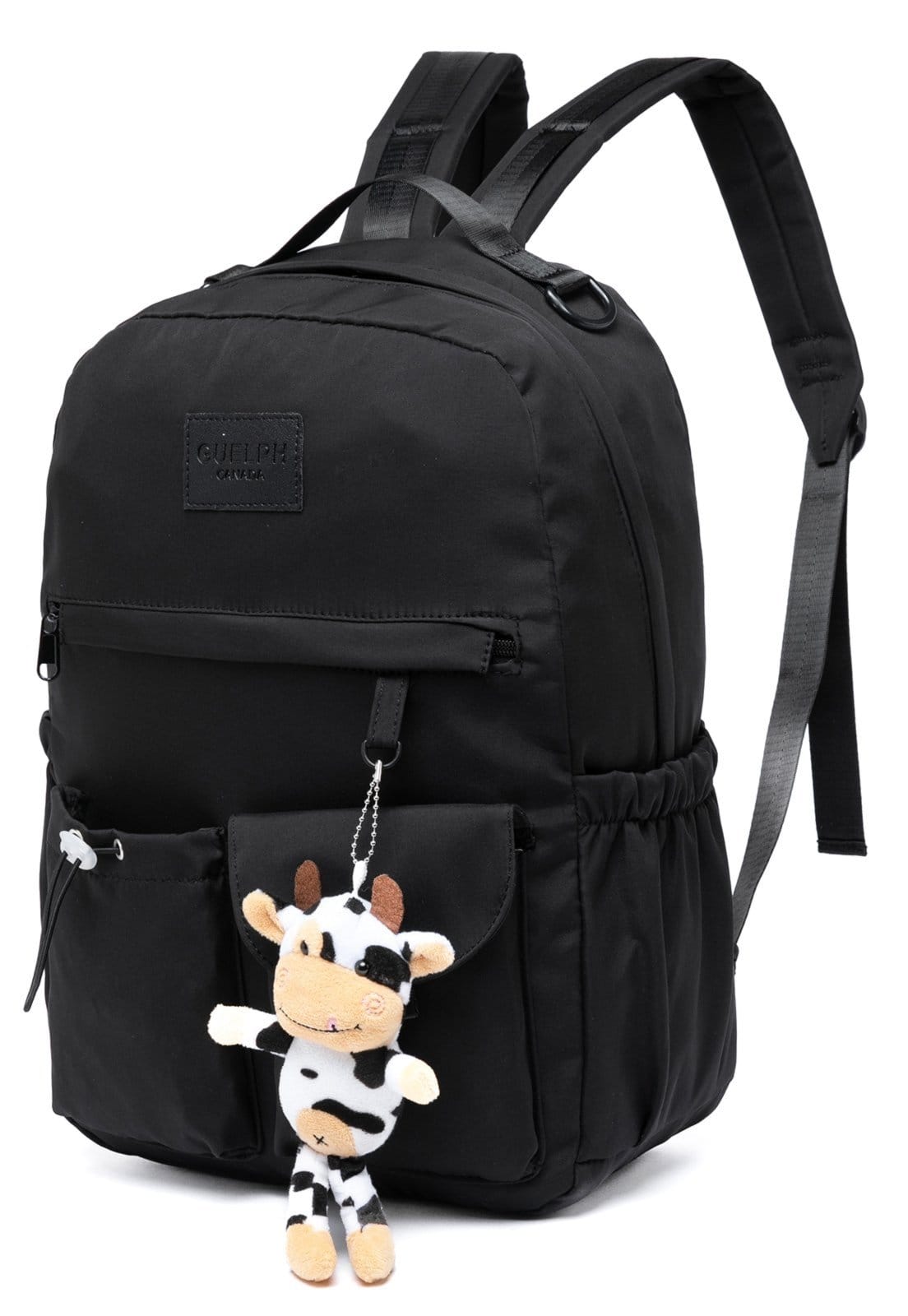 Vista 2 Mochila Feminina Escolar Bolsa Casual Notebook Reforçada Chaveiro GUELPH preto