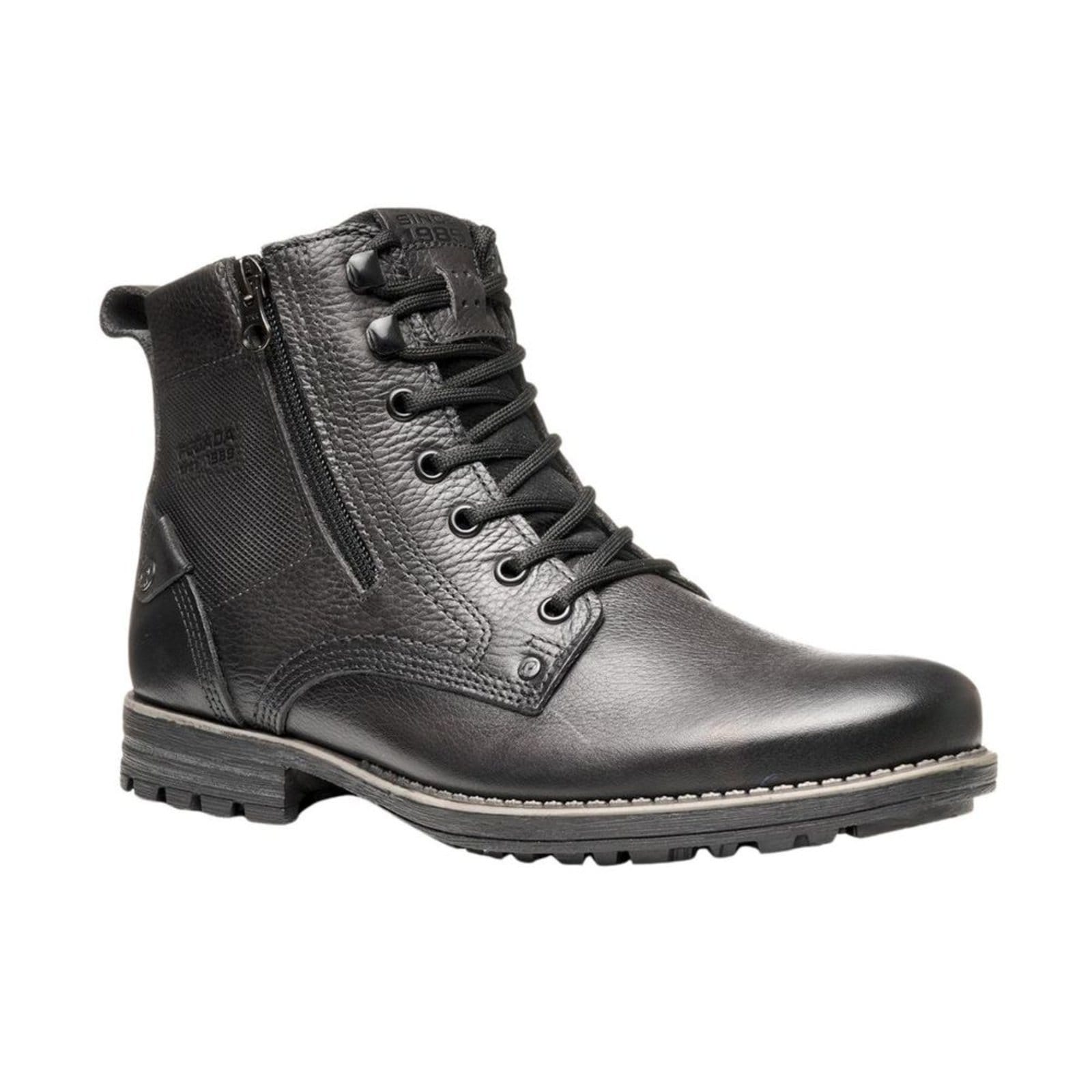 Vista 2 Bota Masculina Coturno Pegada Em Couro Preta PEGADA preto