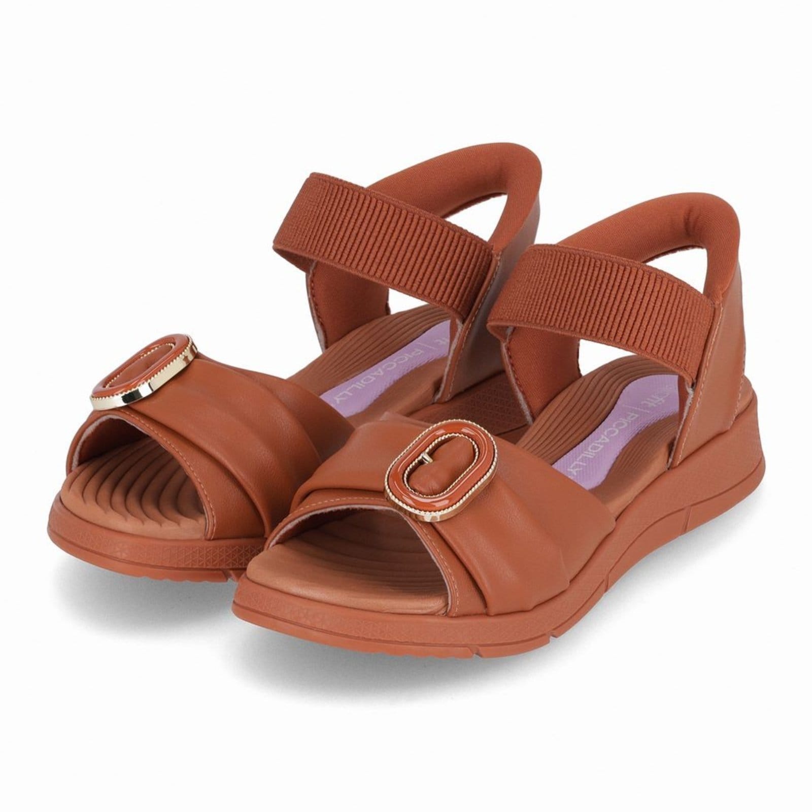 Vista 2 Papete SlipFit Anabela Médio Ocre Piccadilly bege ocre