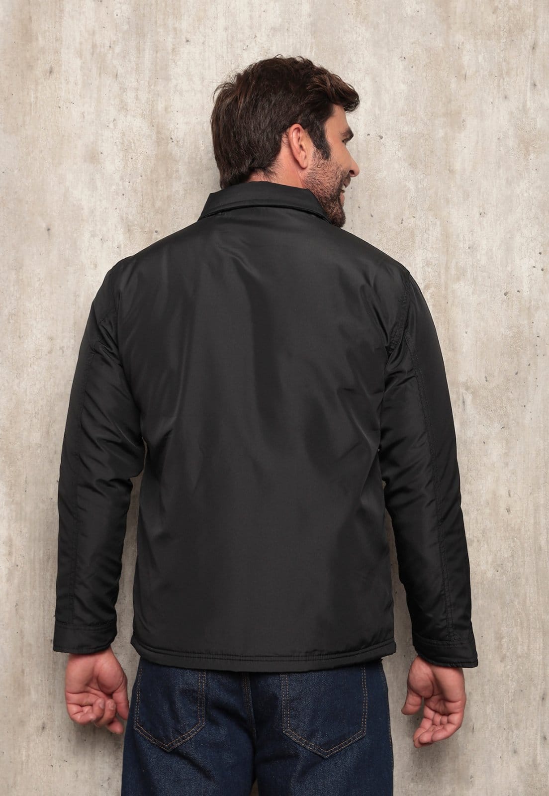 Vista 2 Jaqueta Masculina TexJeans Preta Classic Forro e Bolso Funcional TEX JEANS preto