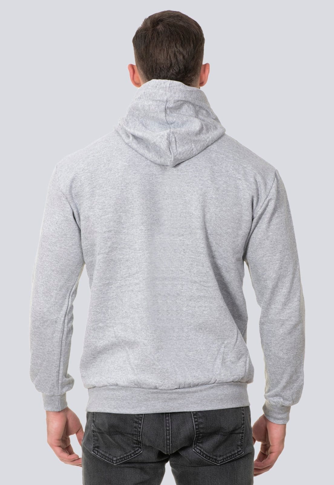 Vista 2 Moletom Masculino Flanelado Blusa de Frio Casual Chicago Lucas Lunny cinza