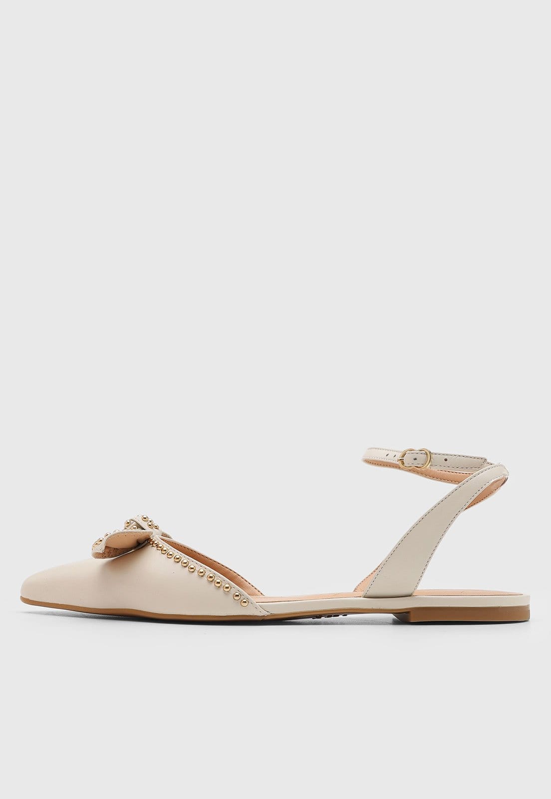 Sapatilha Feminina Luiza Barcelos Bico Fino Laço Off-White