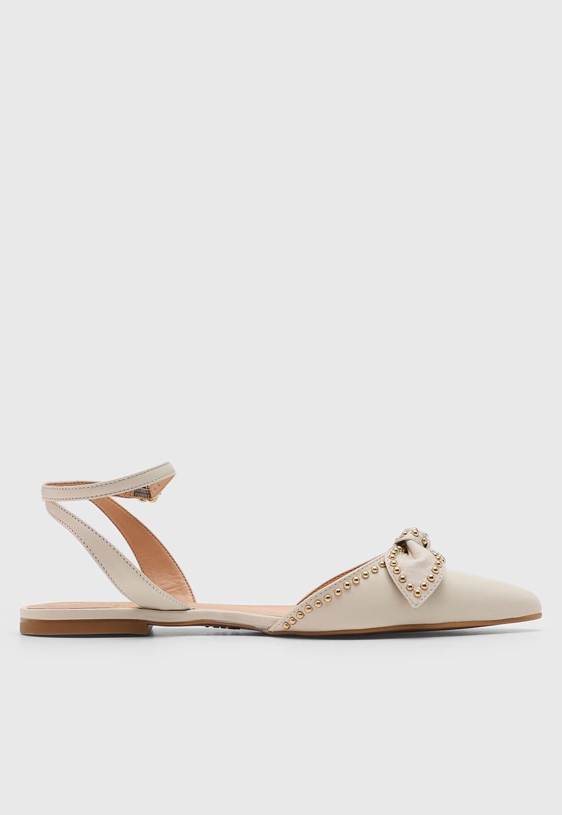 Vista 2 Sapatilha Feminina Luiza Barcelos Bico Fino Laço Off-White Luiza Barcelos off-white white