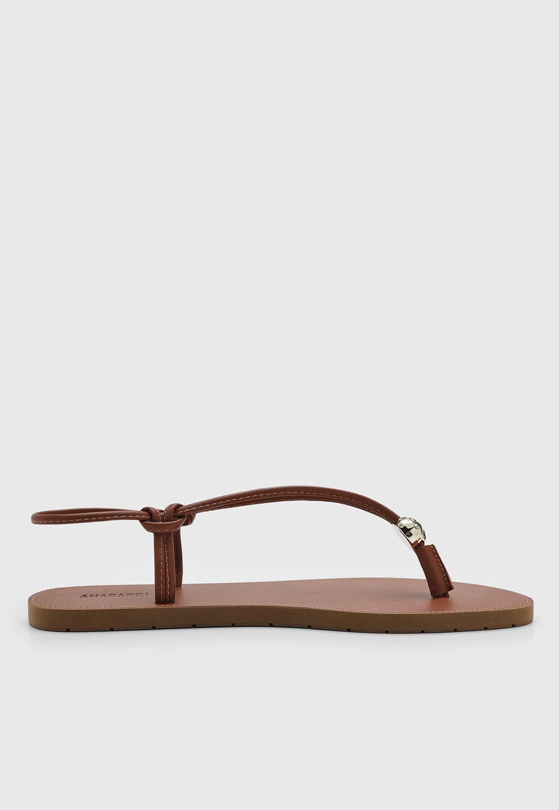 Vista 2 Rasteira Feminina Anacapri Detalhe Nó Anacapri marrom