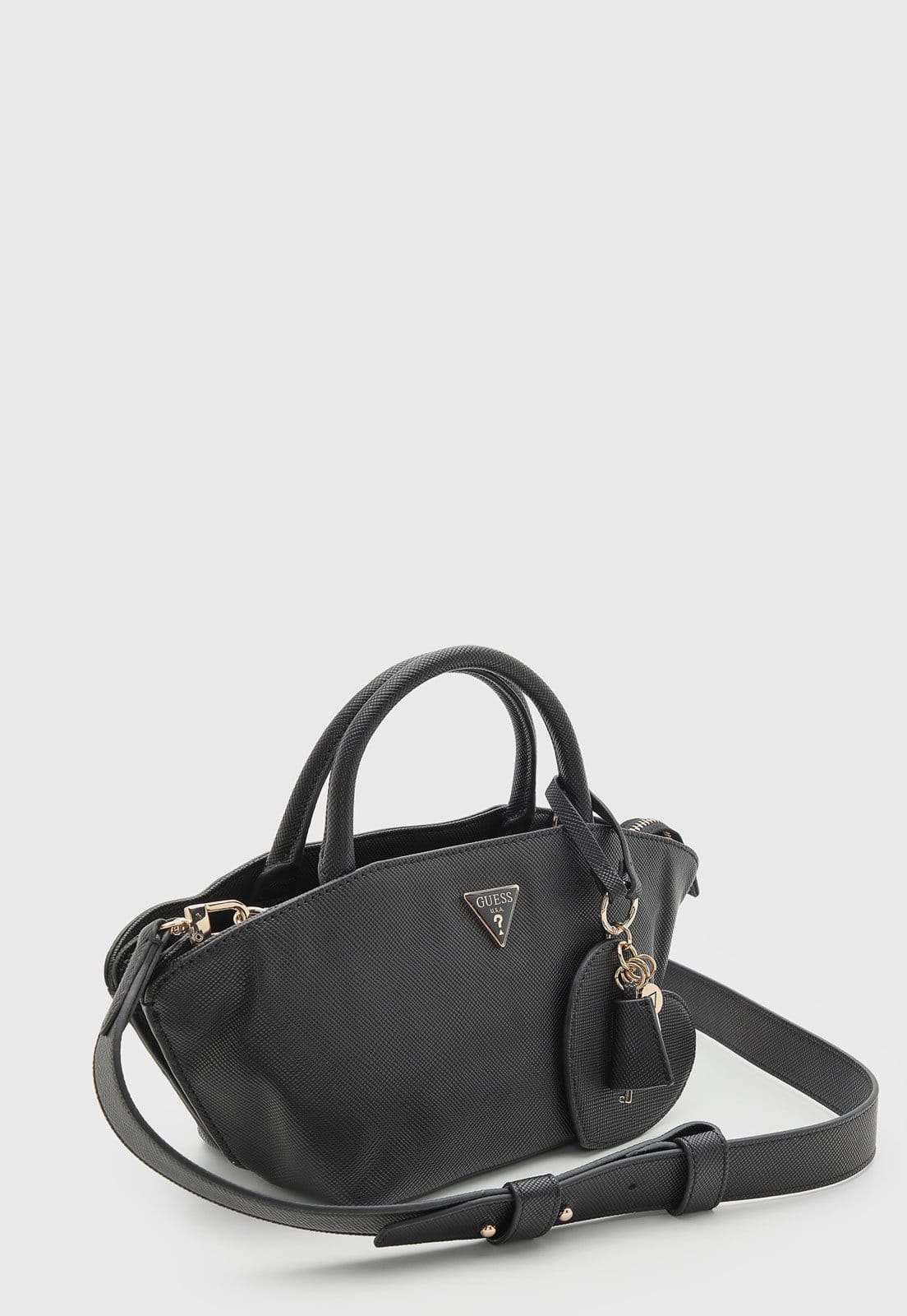 Vista 2 Bolsa Grande Guess Acabamento Texturizado Preta Guess preto