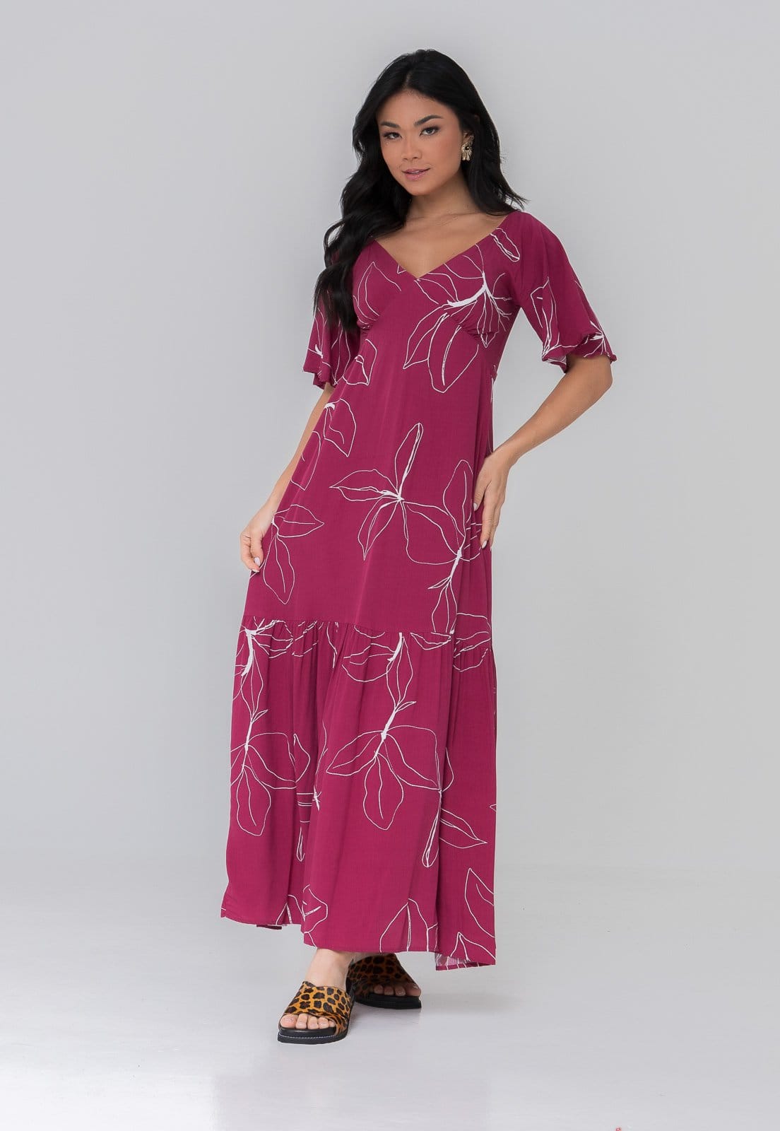 Vestido Aura Longo Madrid Flor