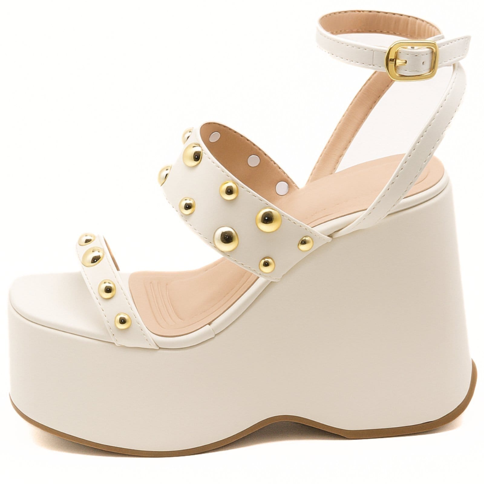 Vista 2 Sandália Feminina Meia Pata Plataforma Alta Sofisticada Off White 182172 Hannah Footwear branco white