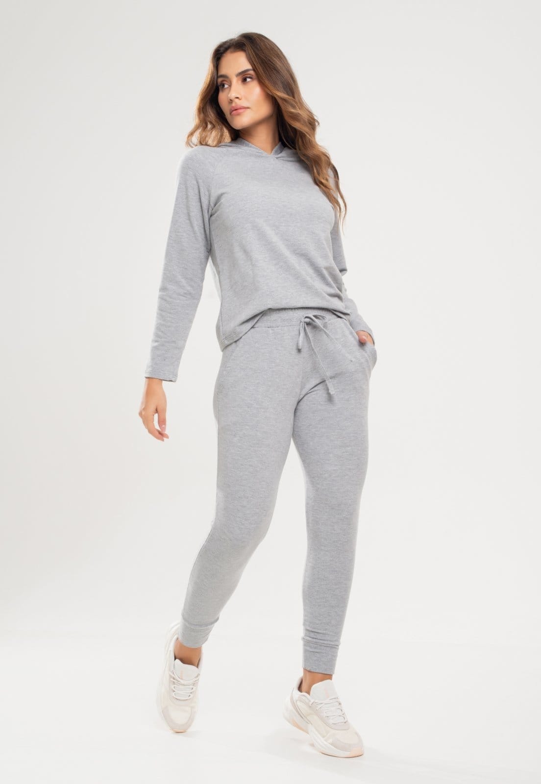 Vista 2 Calça Salvatore Comfy Jogger Moletinho Mescla Salvatore Fashion cinza