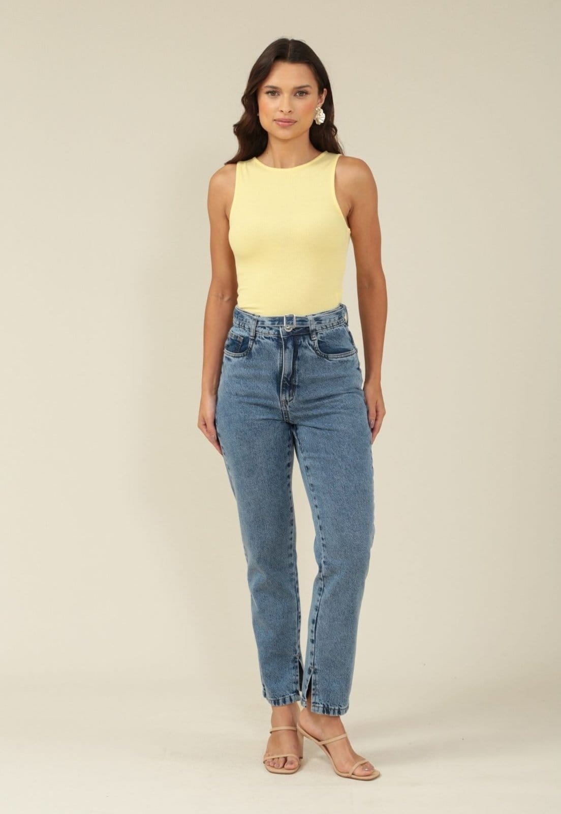 Calça Jeans Pop Me Mom Com Cinto