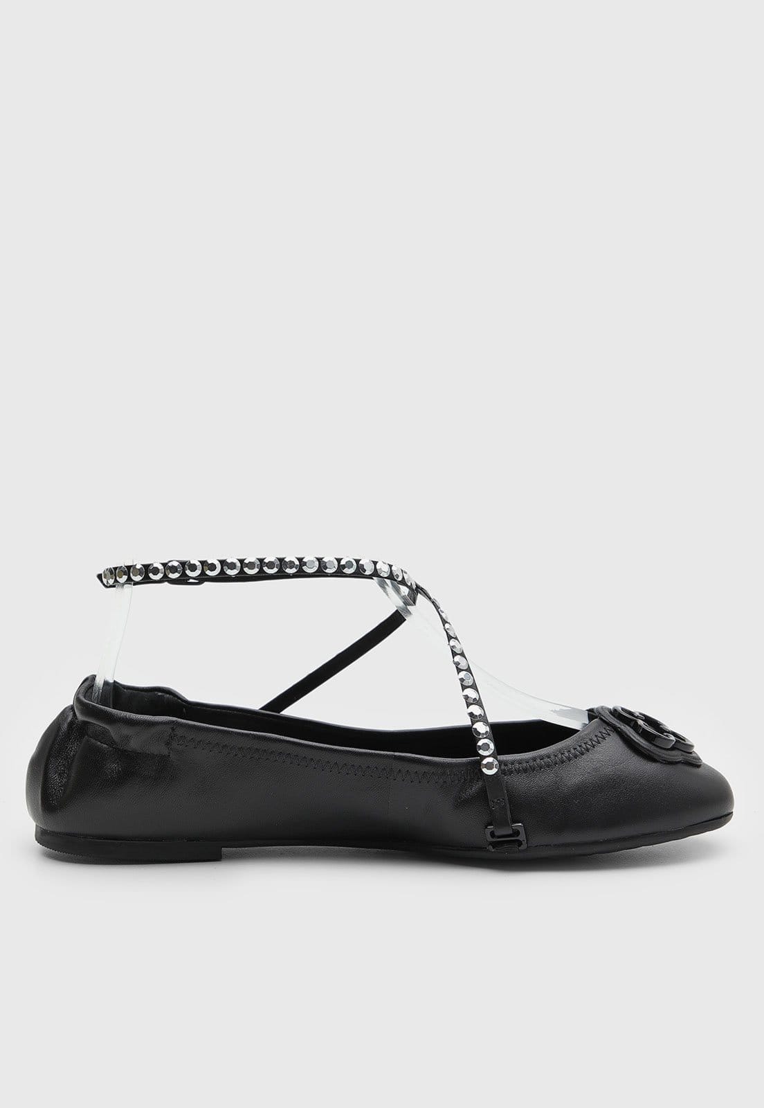 Vista 2 Sapatilha Feminina Capodarte Tiras com Pedrarias Preta Capodarte preto