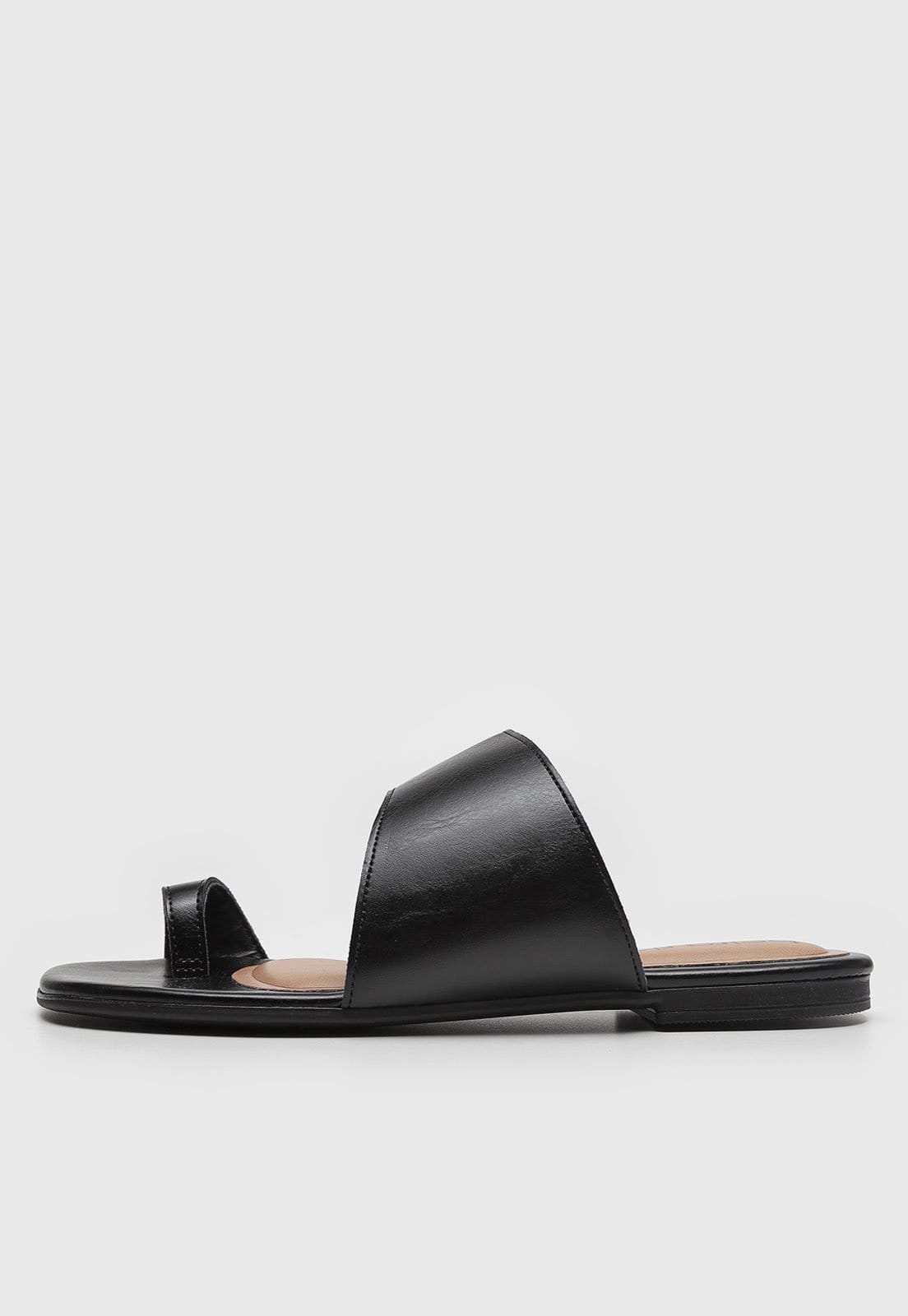 Rasteira Feminina Beira Rio Tiras Largas Preta