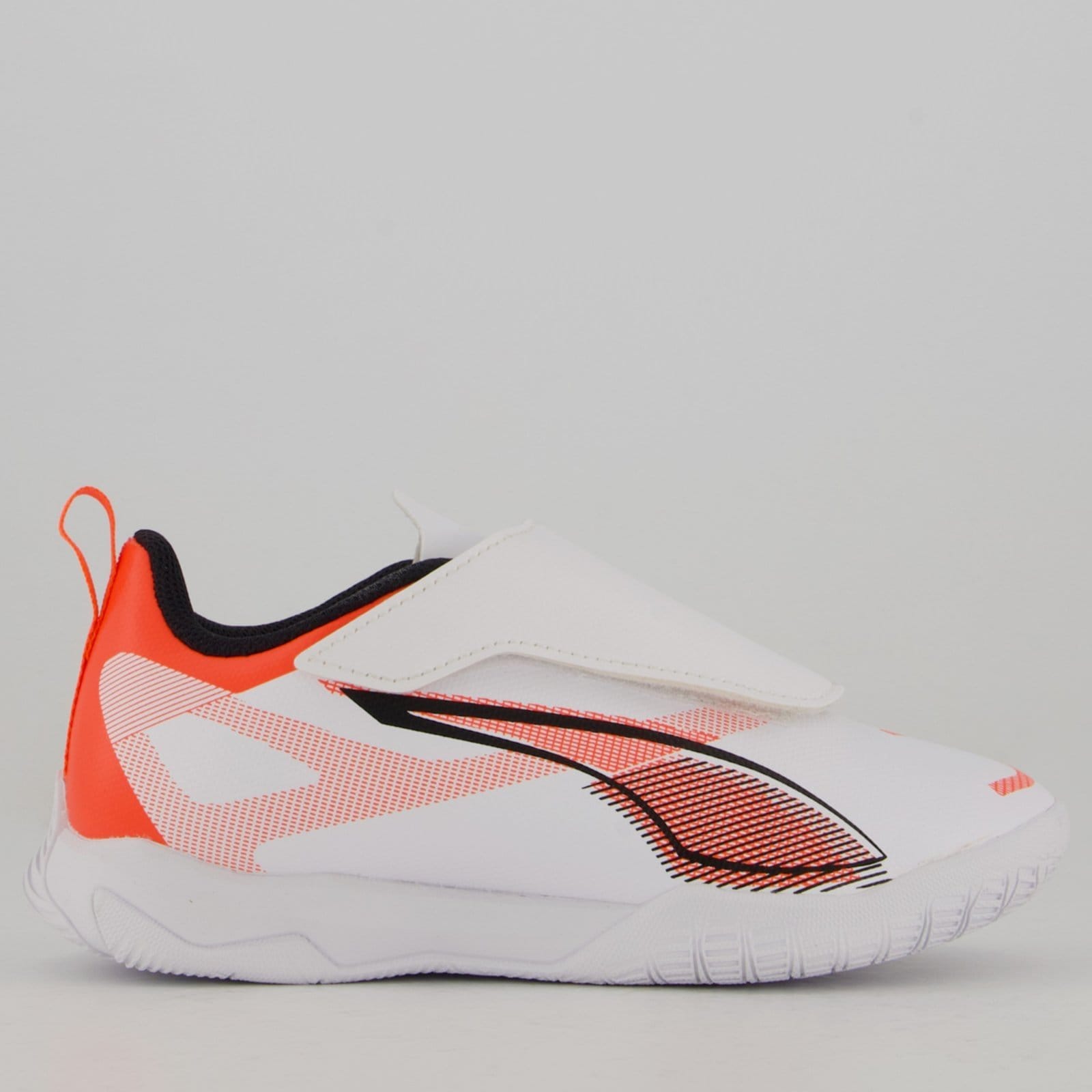 Chuteira Puma Ultra 5 Play V IT Futsal Branca e Laranja