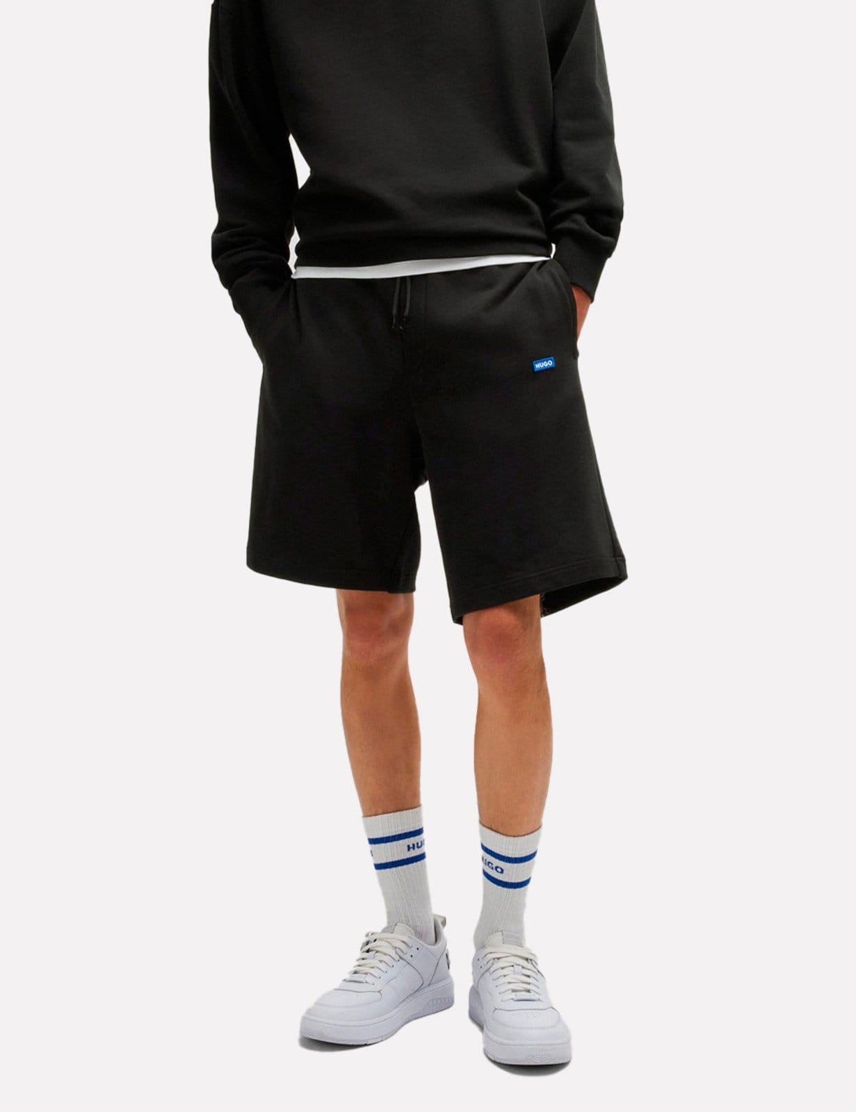 Bermuda Hugo Boss Moletom Masculina Regular Fit Nasensio Preta