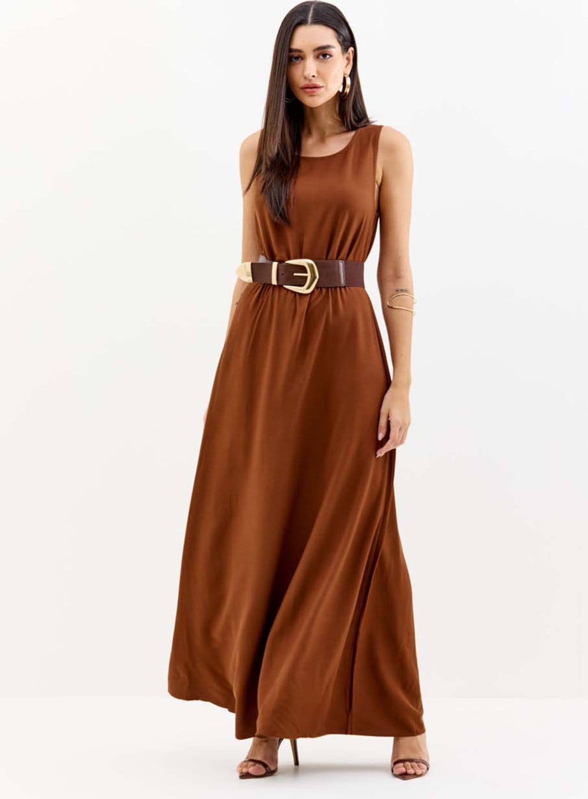 Vestido Longo Com Abertura Lateral Triton Netherlands