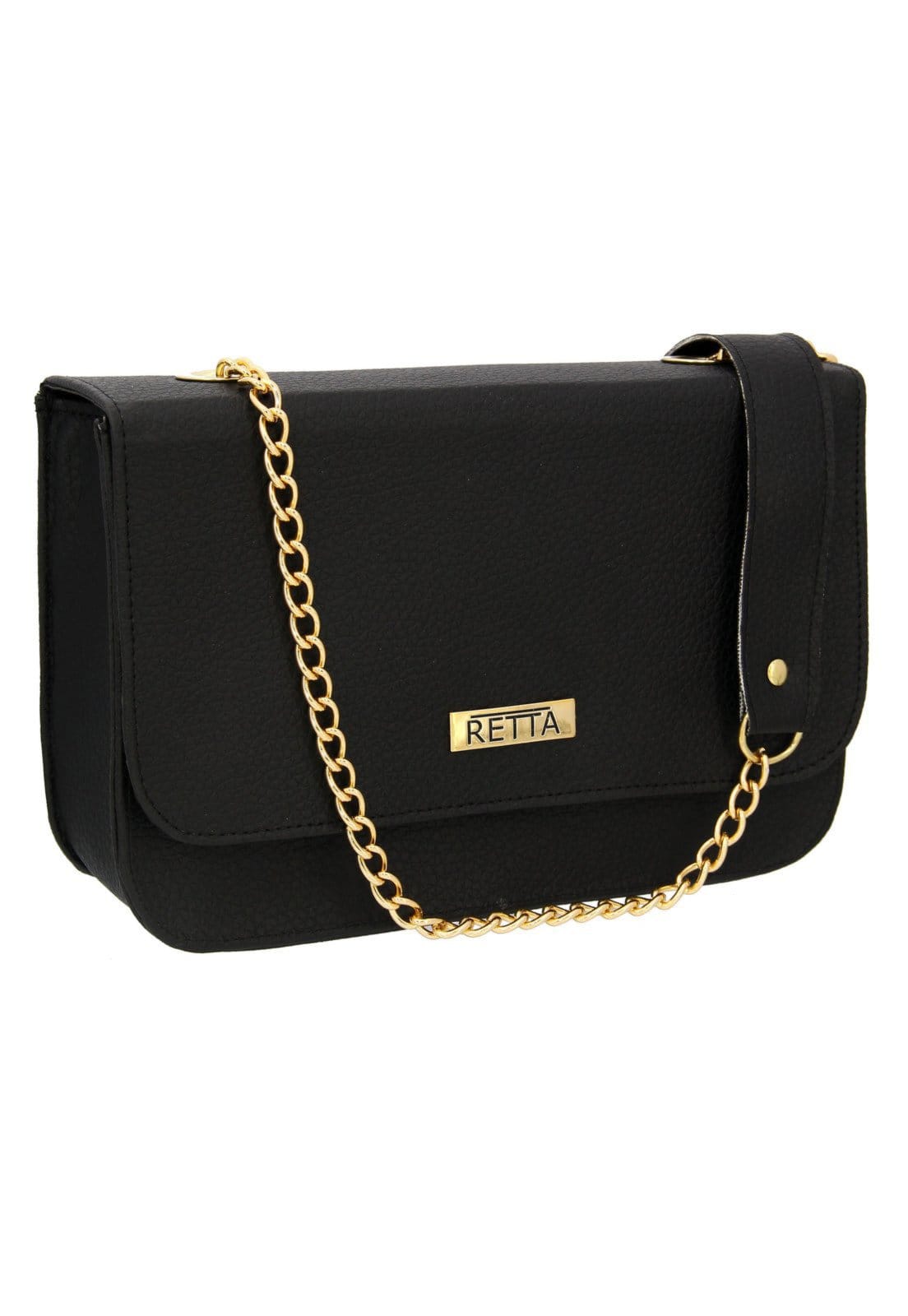 Vista 2 Bolsa Retta Transversal Corrente Preta Retta Shoes preto